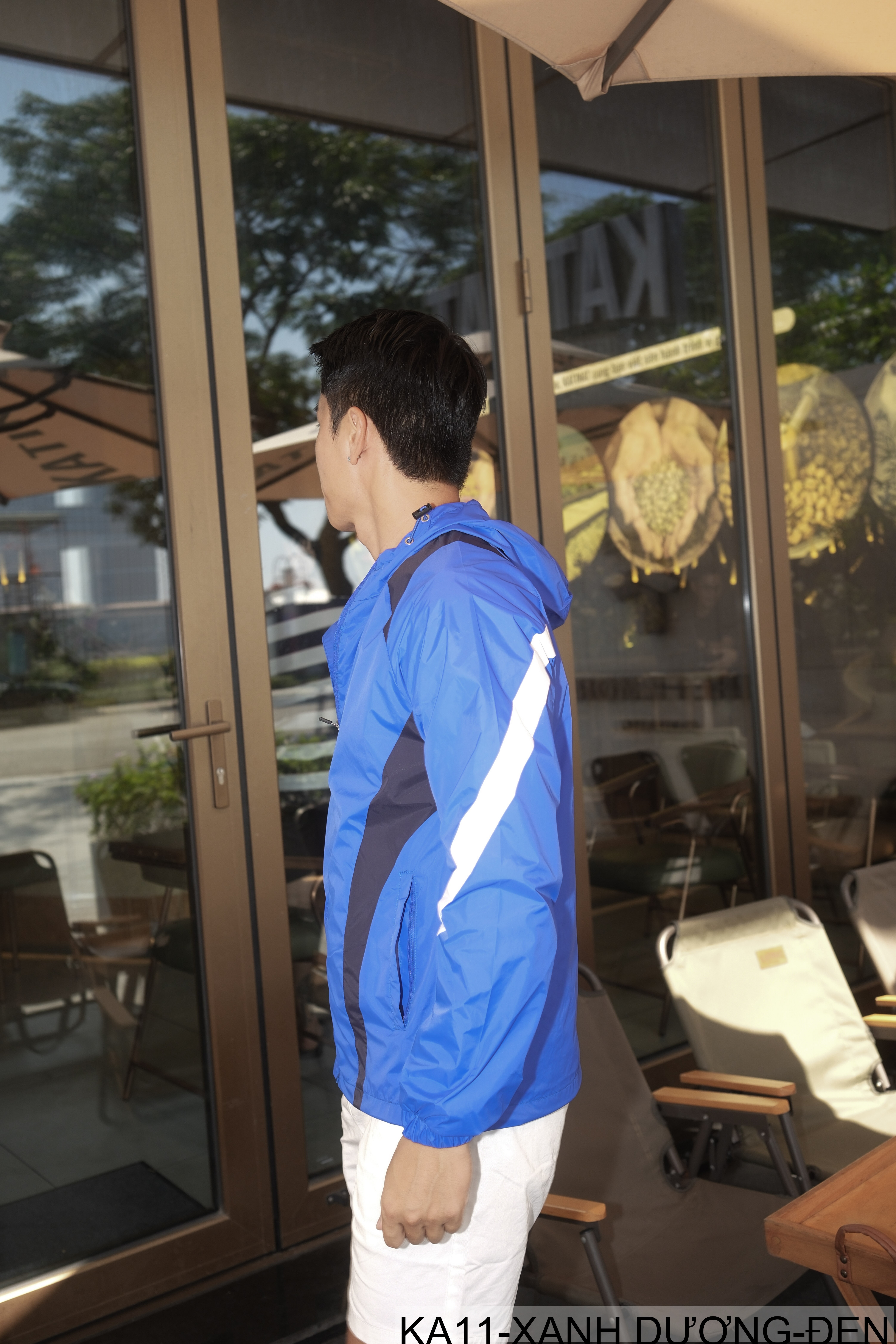 KA11 - Áo gió thể thao nam nữ chống gió chống nước có mũ trùm đầu, thiết kế màu tương phản năng động_thumbnail_28