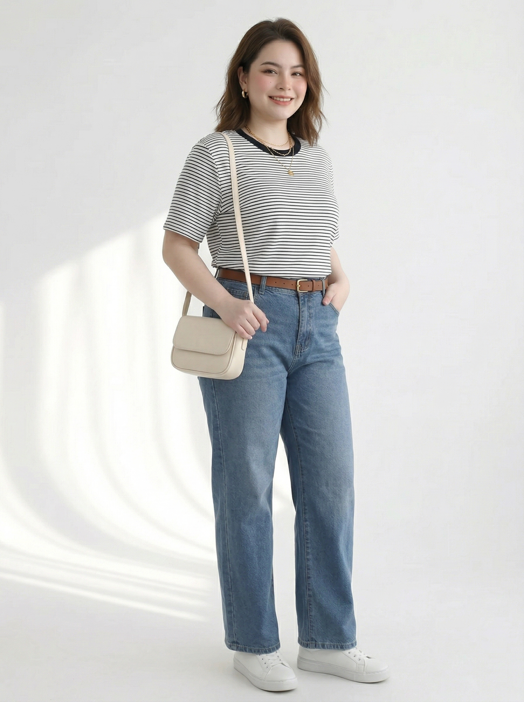 BIGSIZE- Quần jean suông co giãn basic V-QJ01 dành cho nàng béo