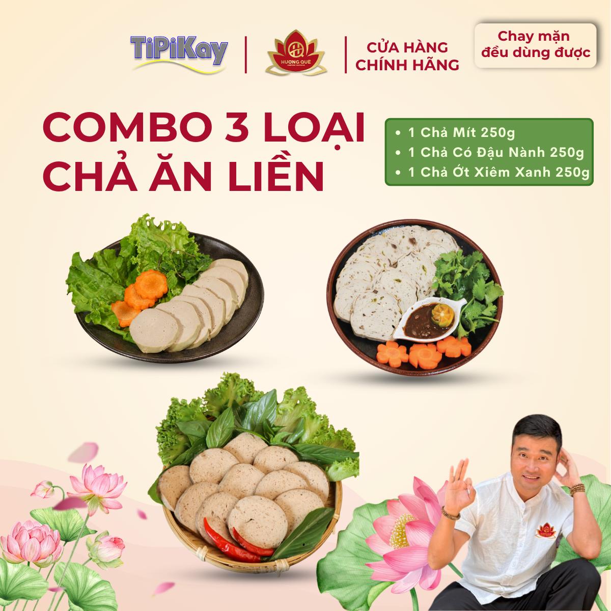 [Combo 3 món] 1 Chả Mít 250g + 1 Chả Lụa Chay Có Đậu Nành 250g + 1 Chả Ớt Xiêm Xanh 250g CBTP-CMDNOXX