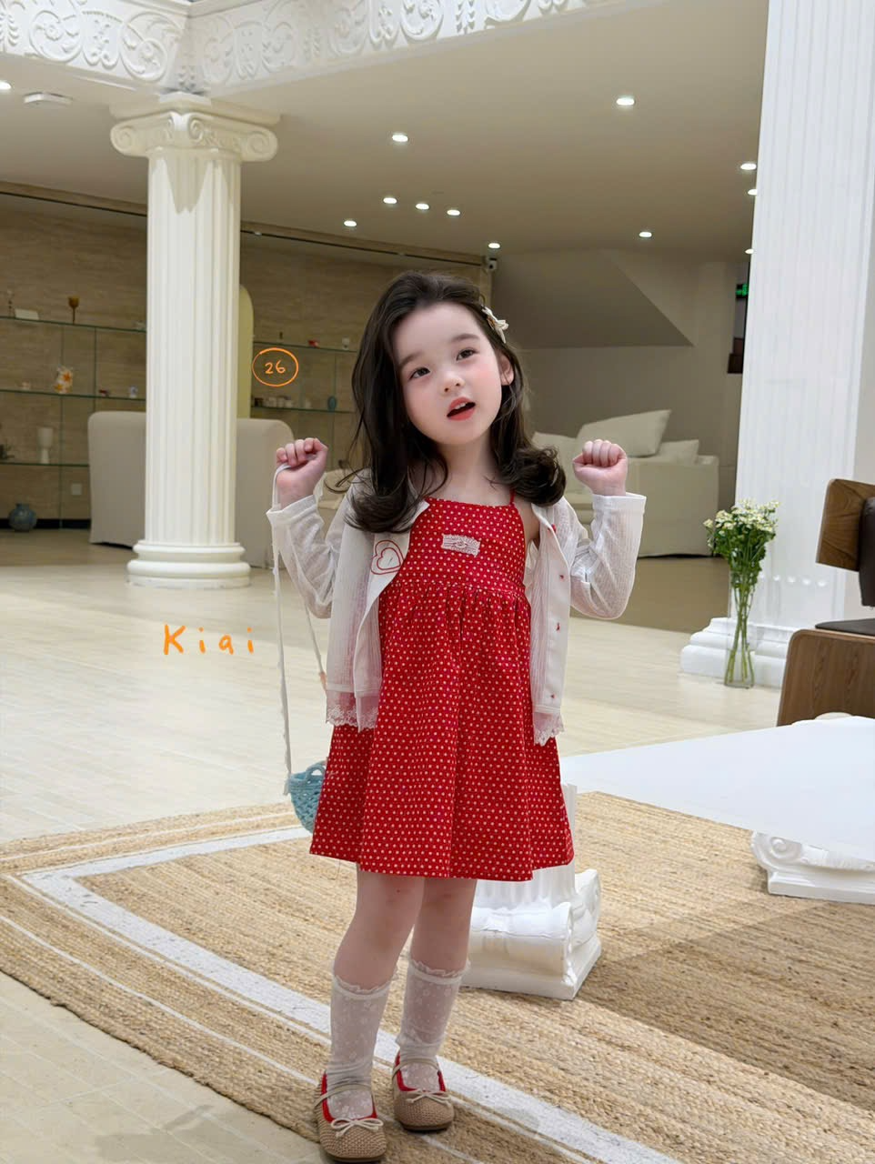 KA12 - Áo khoác cardigan mỏng màu kem hãng Kiai
