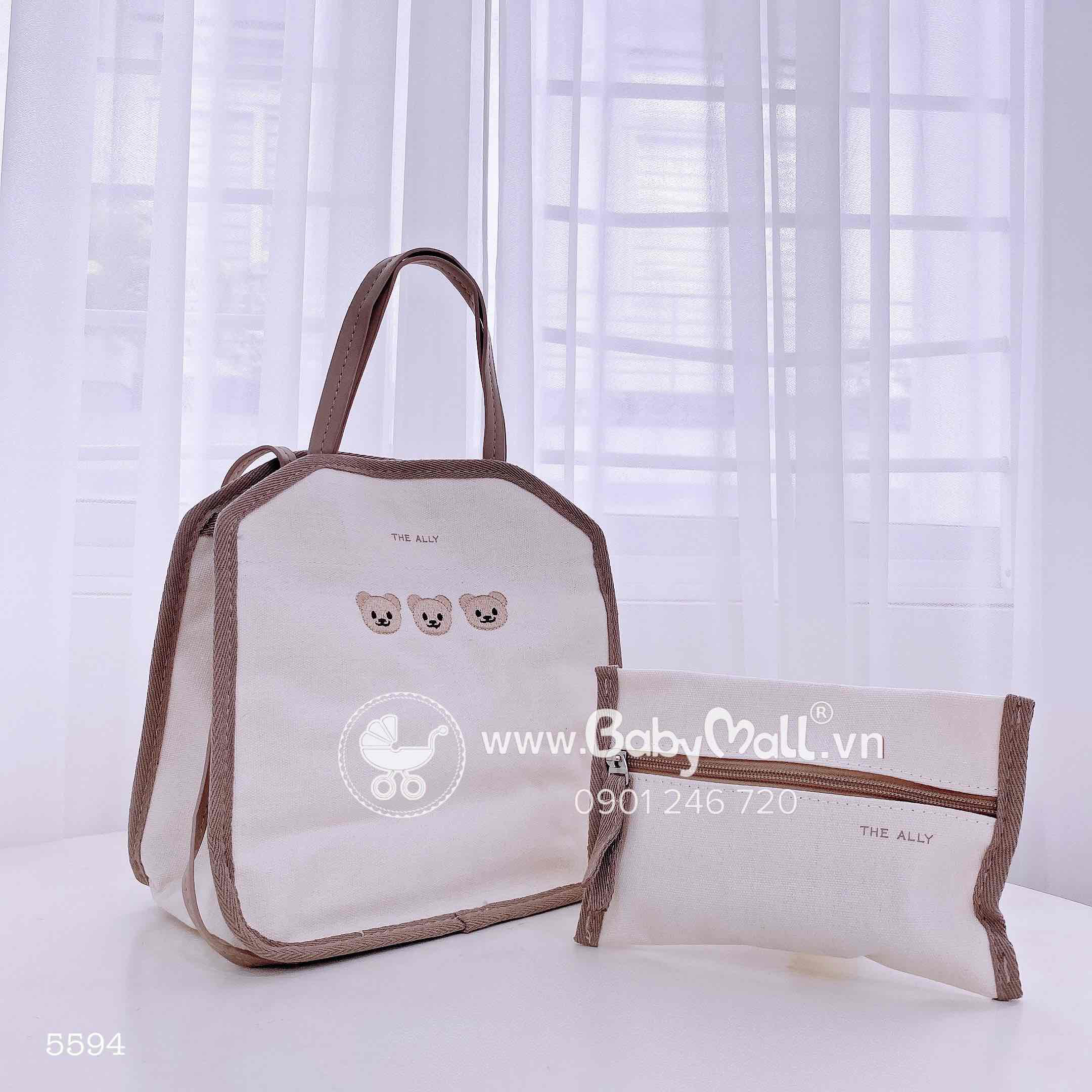 Túi xách thêu (3 mặt gấu) 25*25*15cm