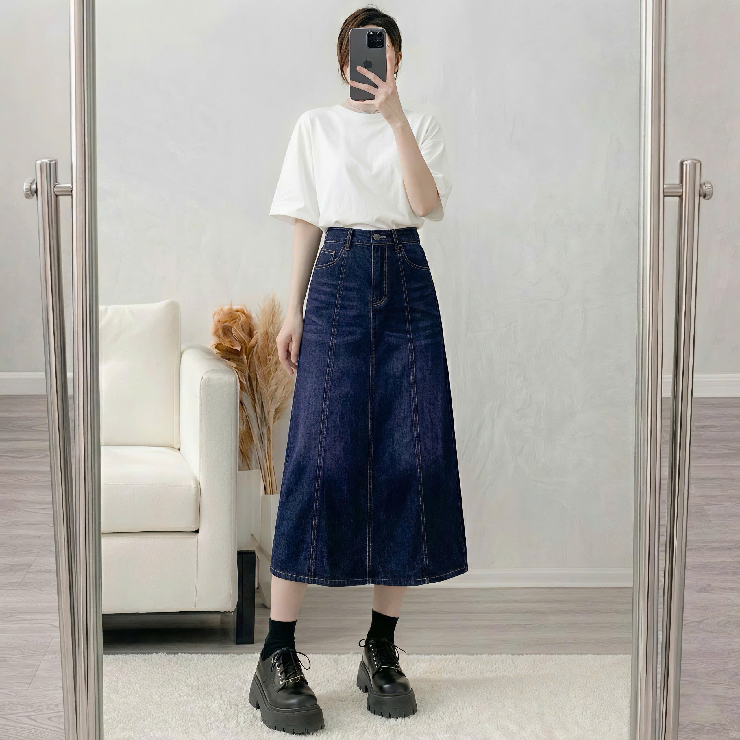 CHÂN VÁY JEAN ZARA