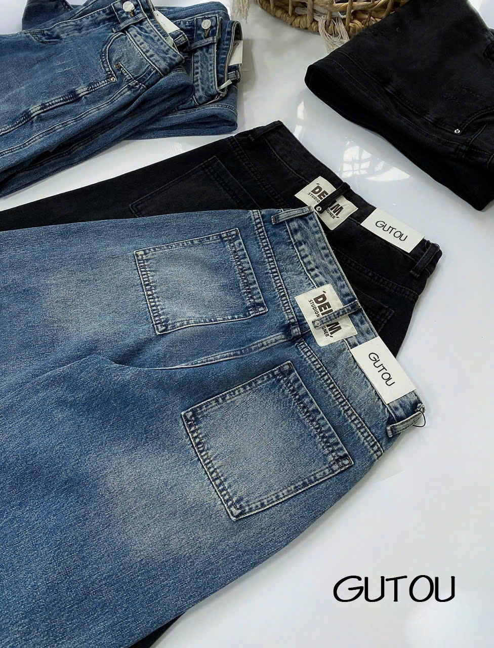 [ GUTOU ] Quần Jean Baggy Seam Line_thumbnail_2