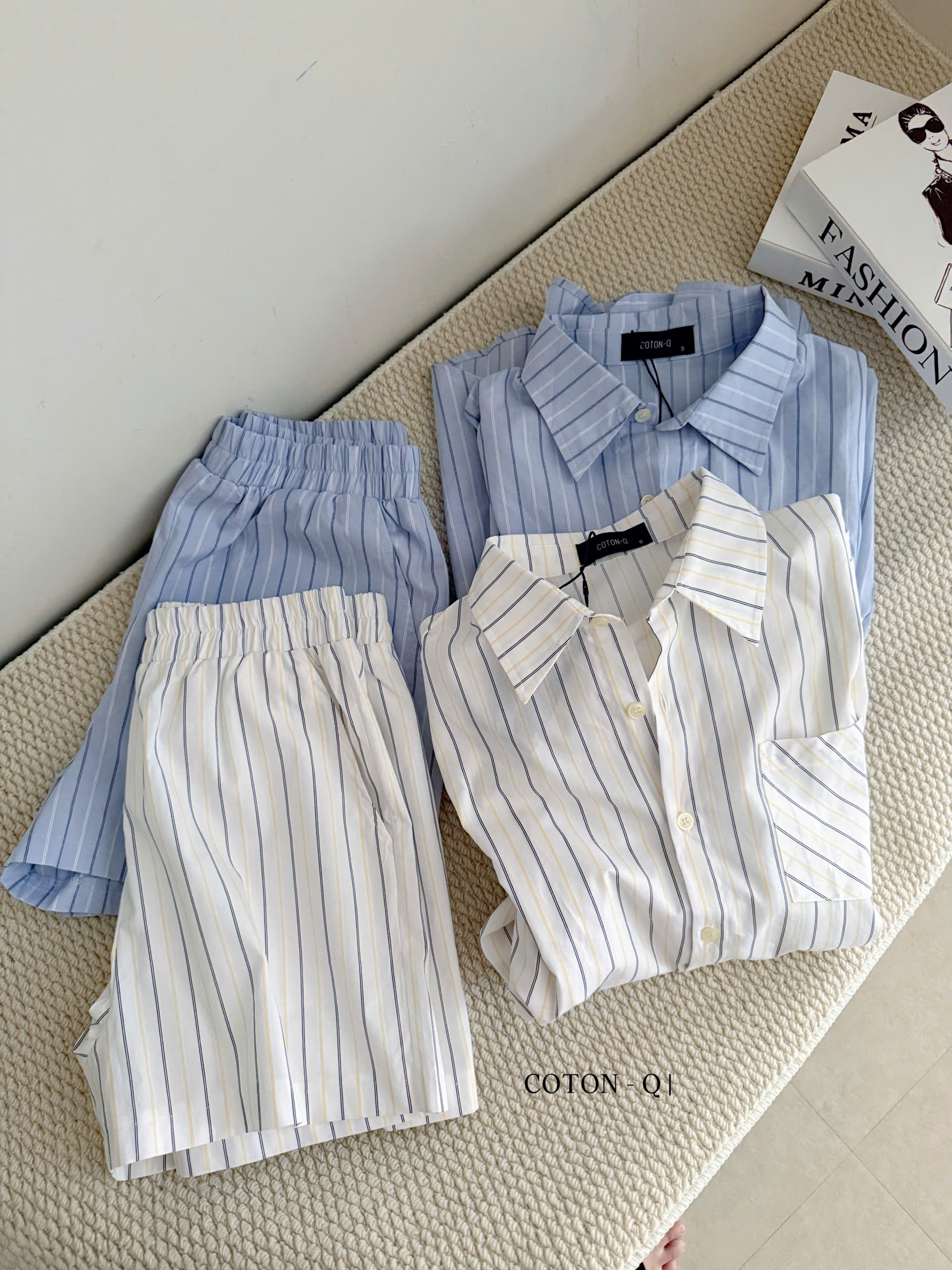 Set áo somi tay dài + quần sọc ( SỌC TRẮNG )_thumbnail_5