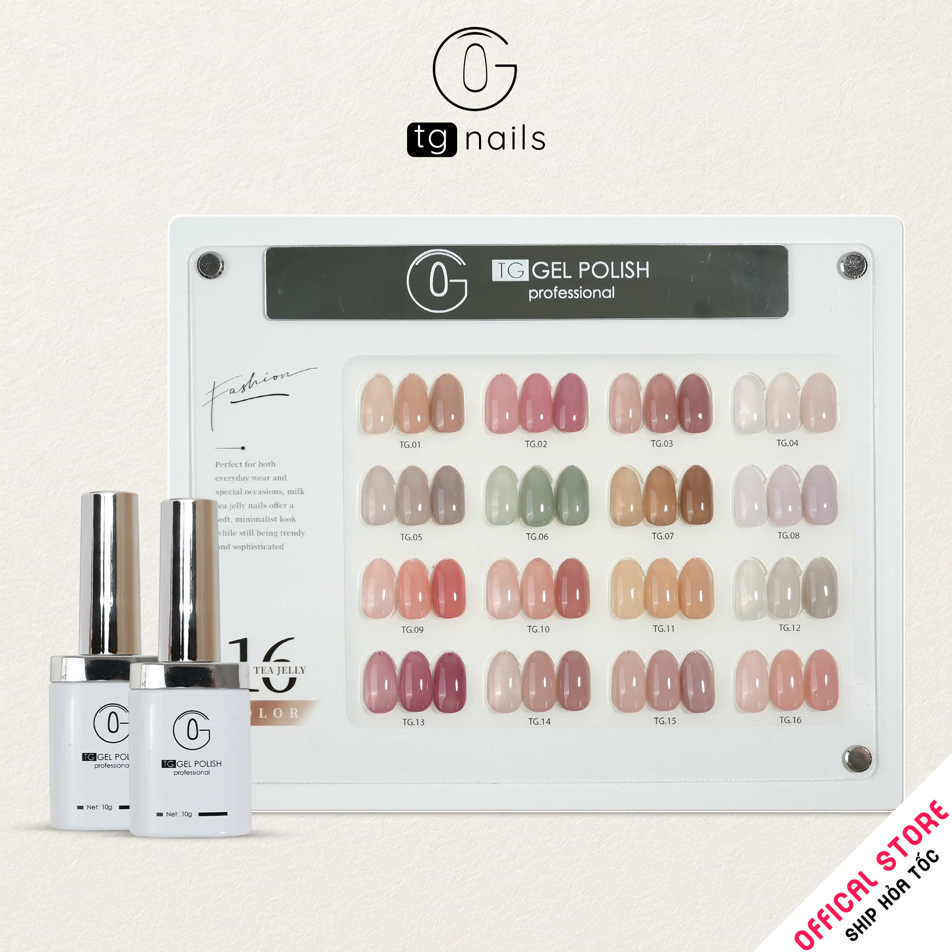 ComBo 16 màu Thạch Trà Sữa TG Nails kèm bảng màu