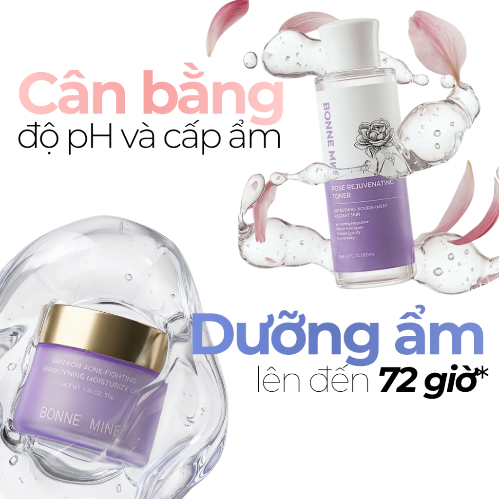 [CB6]Combo ẩm mịn kiềm dầu: Toner 120ml - Gel dưỡng ẩm 50ml