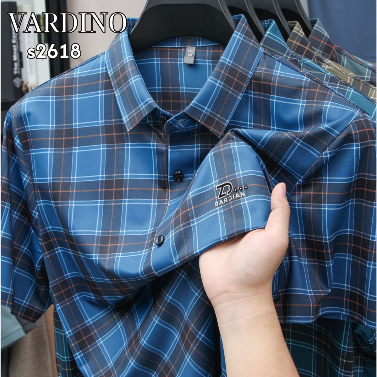 Sơ mi hoạ tiết kẻ Vardino S2618_thumbnail_3