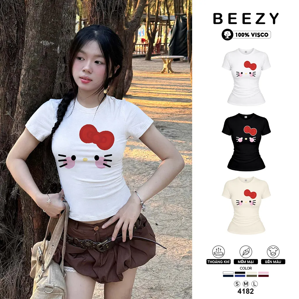 Áo baby tee ôm body Kittie dễ thương Beezy 4182