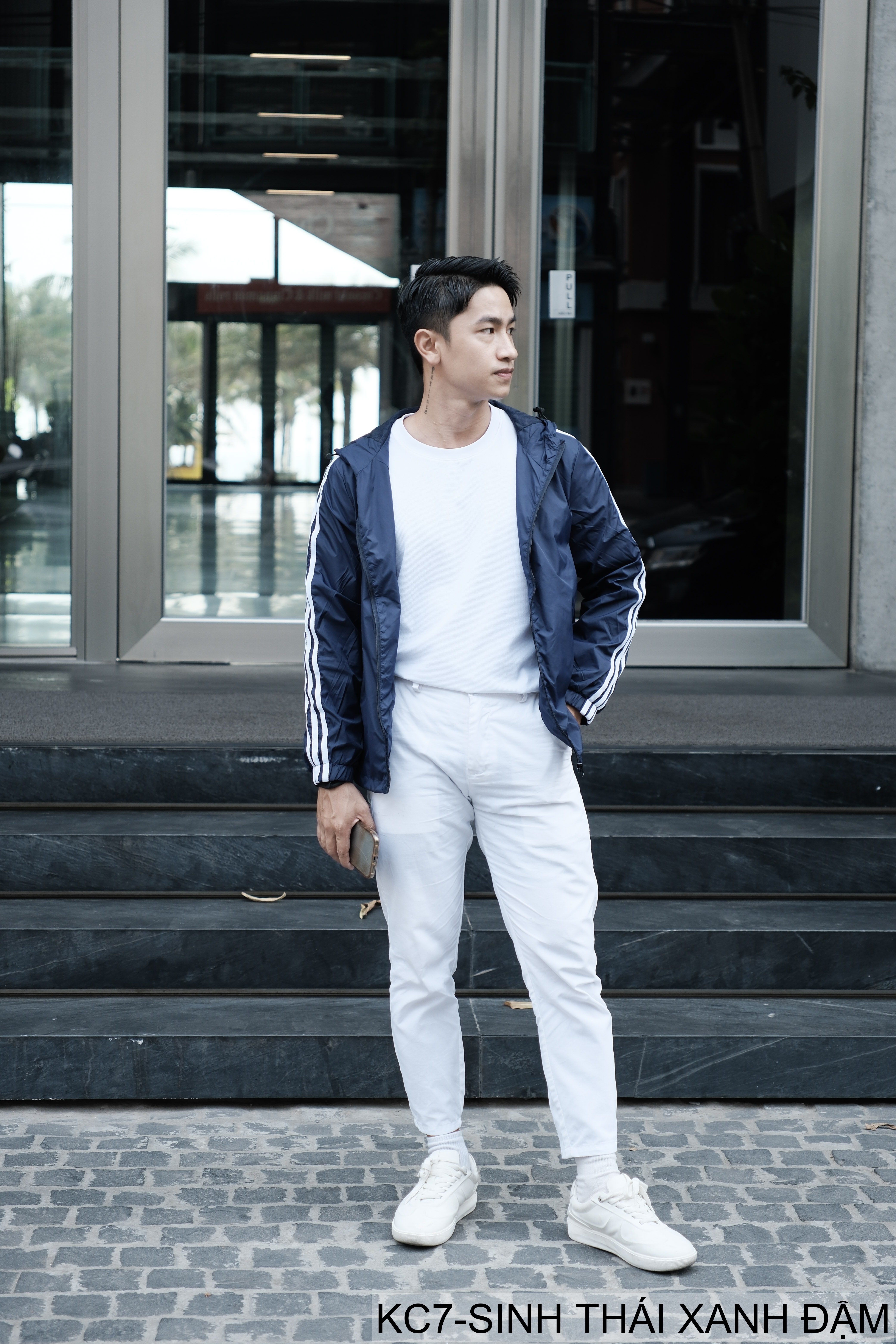 KC7 - Áo khoác nam thể thao oversize tay dài có mũ, chất liệu polyester thoáng mát, 3 màu xanh dương, đen, xanh đậm_thumbnail_38