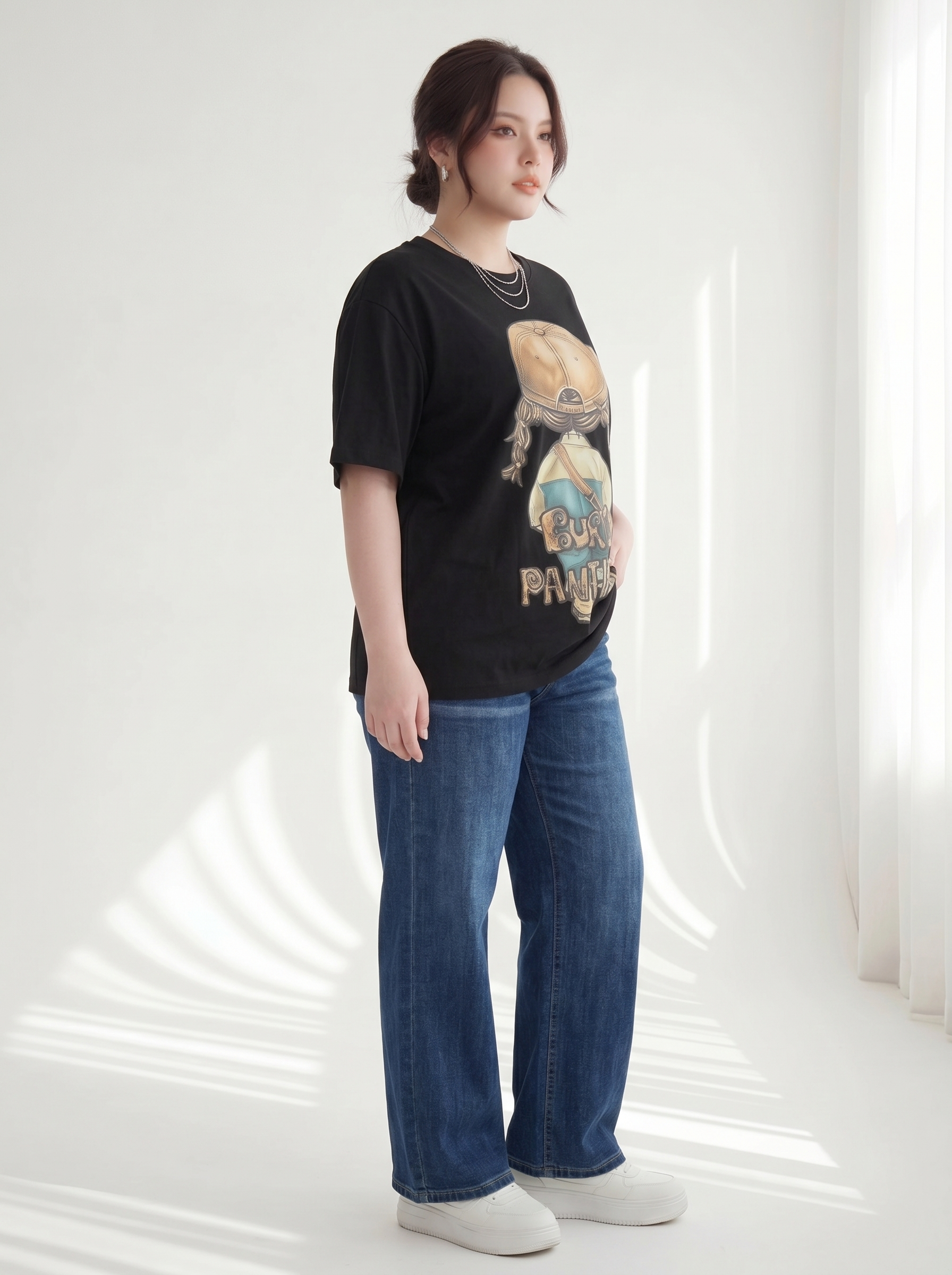 BIGSIZE NỮ - Áo thun form rộng in bé dành cho nàng béo 55-95kg V-A102-4_thumbnail_19