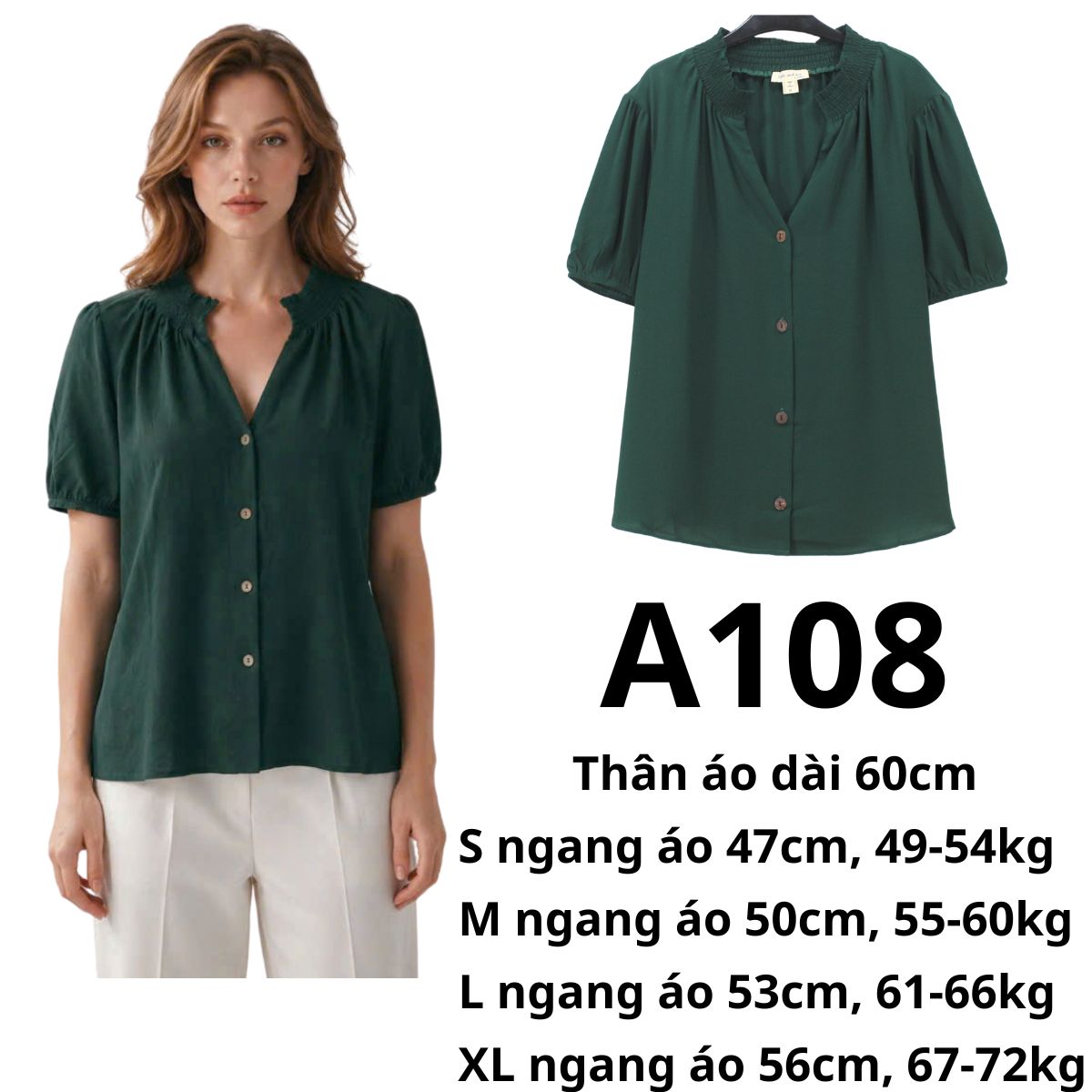 A108 - Áo kiểu xanh