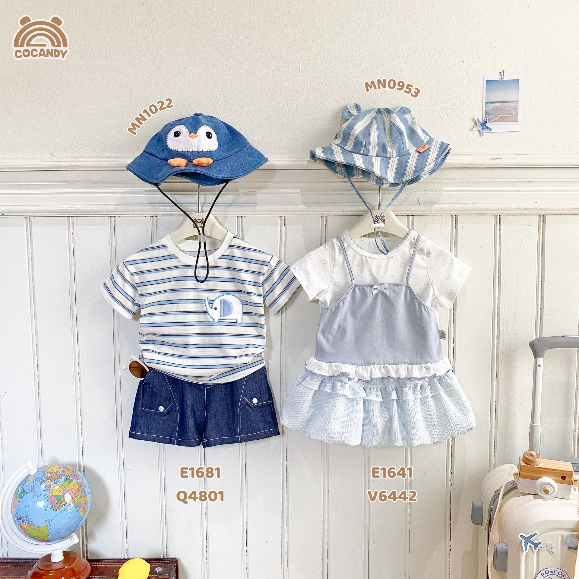 Áo cộc cotton kẻ XANH hình voi_thumbnail_8