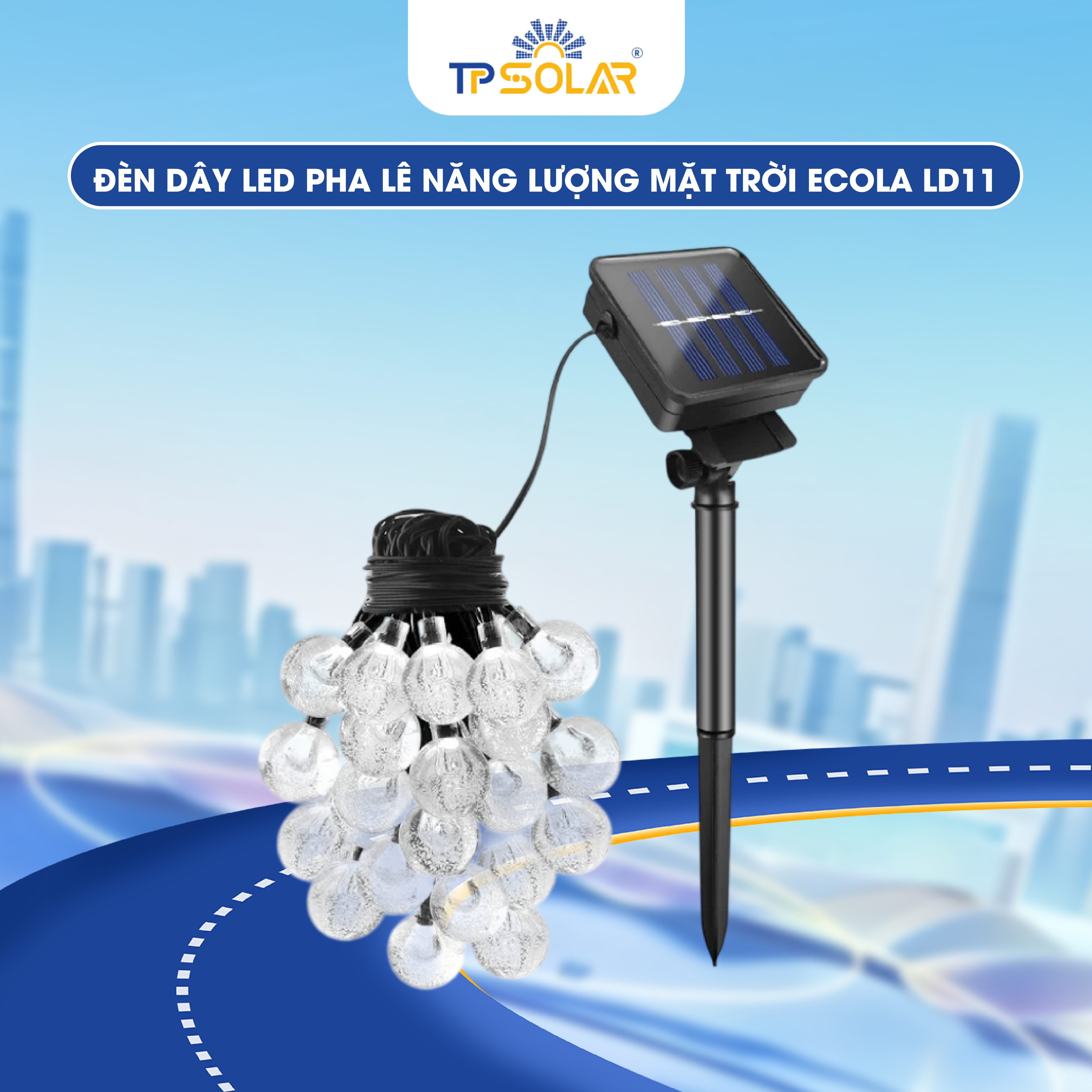 Đèn dây LED pha lê năng lượng mặt trời ECOLA LD11