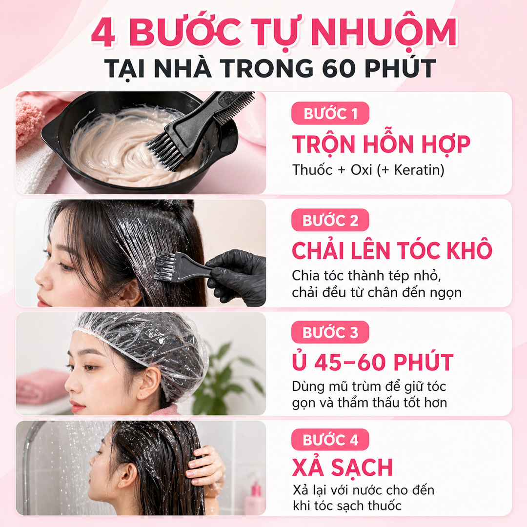Thuốc Nhuộm Tóc Đen (Đen Tuyền / Tự Nhiên) - Phủ Bạc, Lấp Mọi Nền Tóc Cũ, Tặng Full Dụng Cụ_thumbnail_7