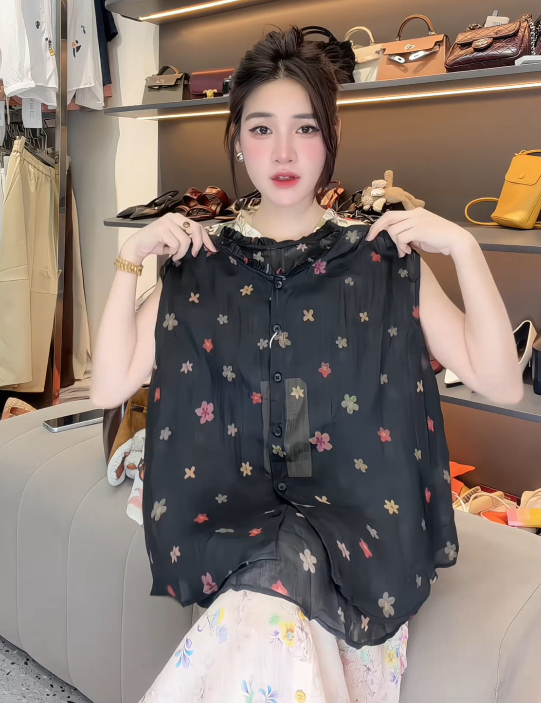 Áo somi họa tiết 1296