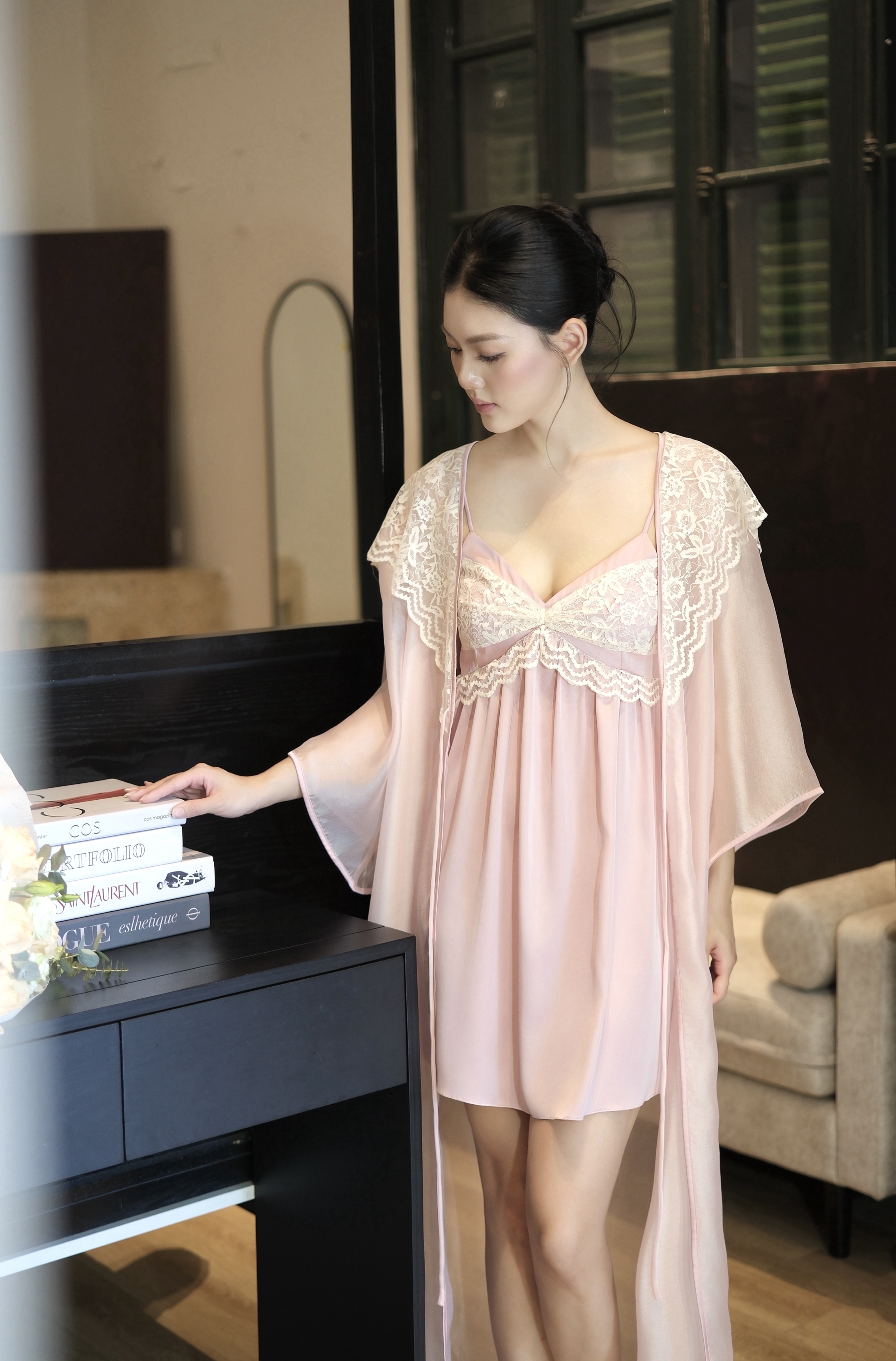 Áo Choàng Voan Phối Ren AC26_thumbnail_2