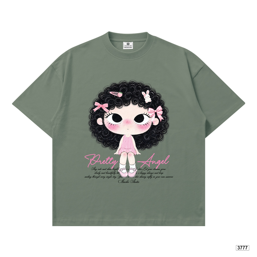 Áo thun nữ form boxy Pretty Angel hoạt hình cute cá tính Miucho 3777_thumbnail_12