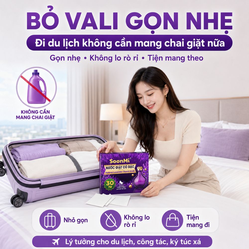 Nước Giặt Cô Đặc SoonMi Hương Lavender lưu hương lâu nhỏ gọn bỏ vali du lịch, khử mùi xe hơi, thơm tủ áo_thumbnail_6