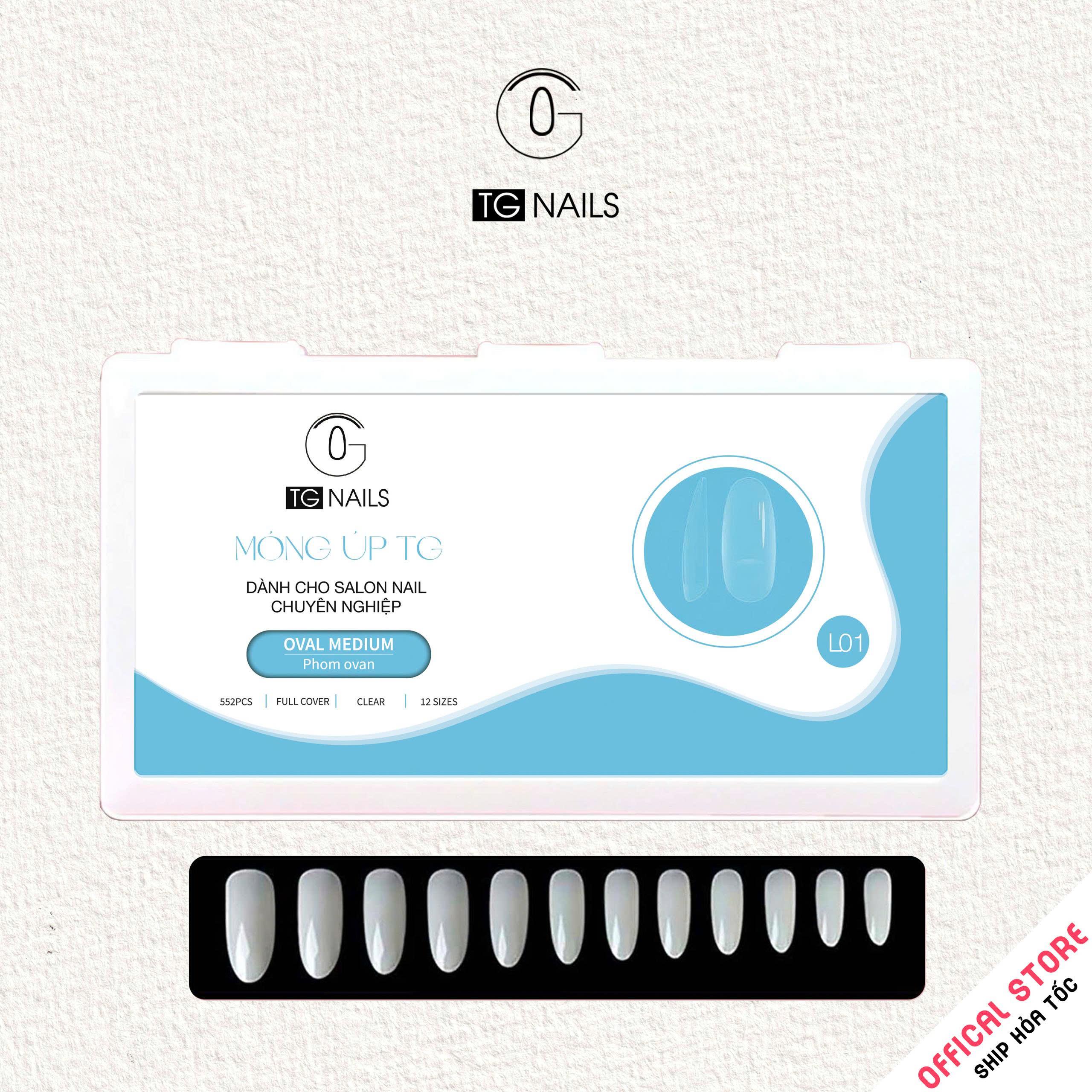 Phụ kiện gắn móng: Móng tay giả, kt(L1.2- 2.5*1.3)cm(+/-10%), chất liệu nhựa, nhãn hiệu TG, mới 100%._thumbnail_2