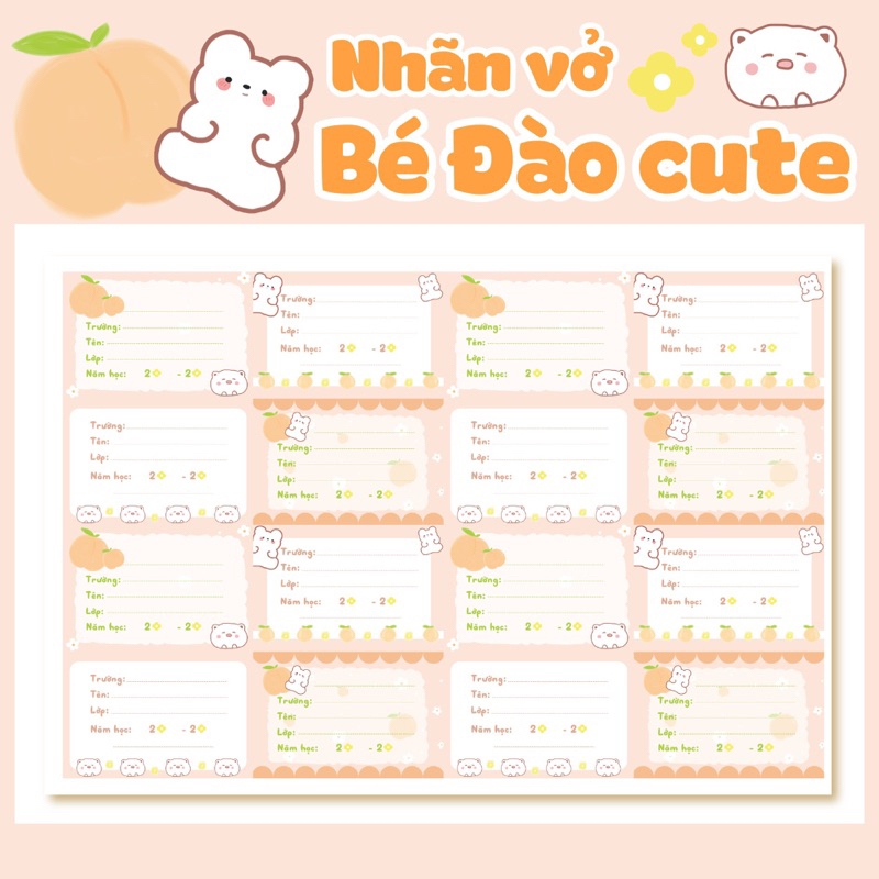(In tên theo yêu cầu) SET 24 NHÃN VỞ Gấu dâu Lotso, Capybara, Kuromi, Totoro, Doraemon, nhiều mẫu siêu cute khác_thumbnail_7