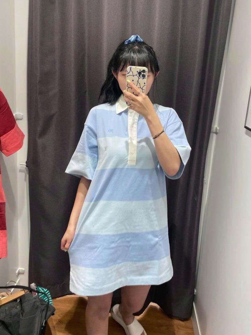 E407 ĐẦM POLO SUÔNG KẺ XANH TÍM_thumbnail_3