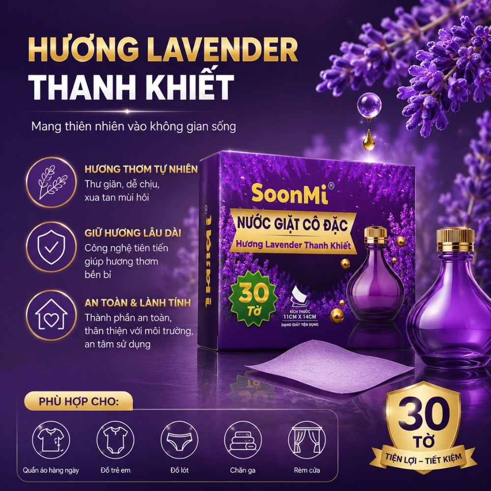 Nước Giặt Cô Đặc SoonMi Hương Lavender lưu hương lâu nhỏ gọn bỏ vali du lịch, khử mùi xe hơi, thơm tủ áo_thumbnail_9