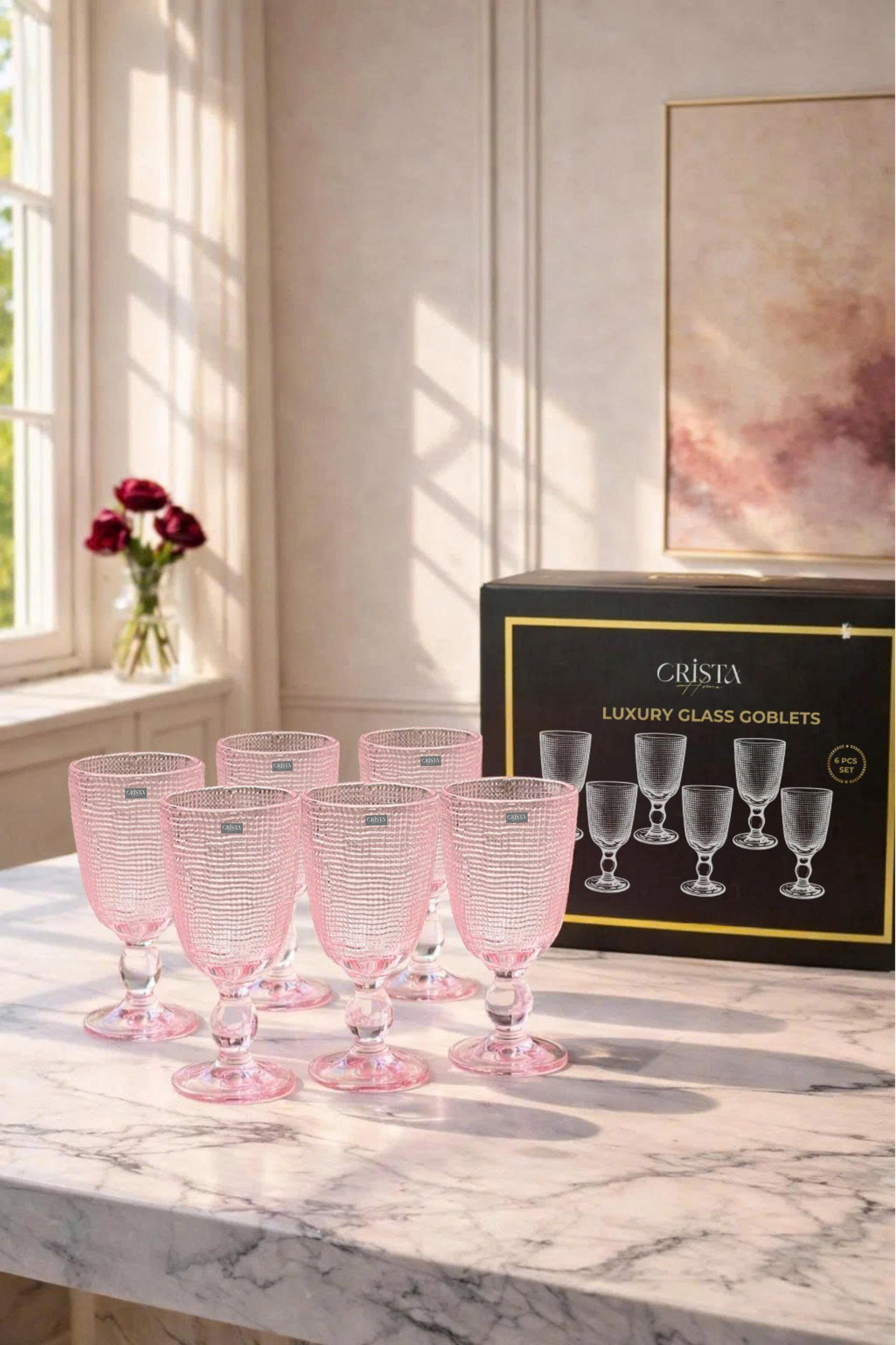 Bộ 6 ly thủy tinh CRISTA HOME vân lưới dập nổi 240 ml_thumbnail_31