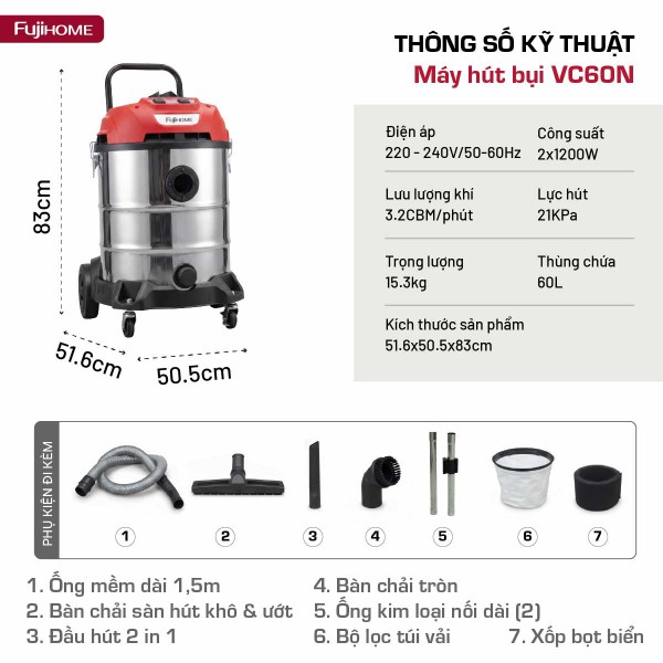 Máy hút bụi công nghiệp Fujihome VC40N_thumbnail_7