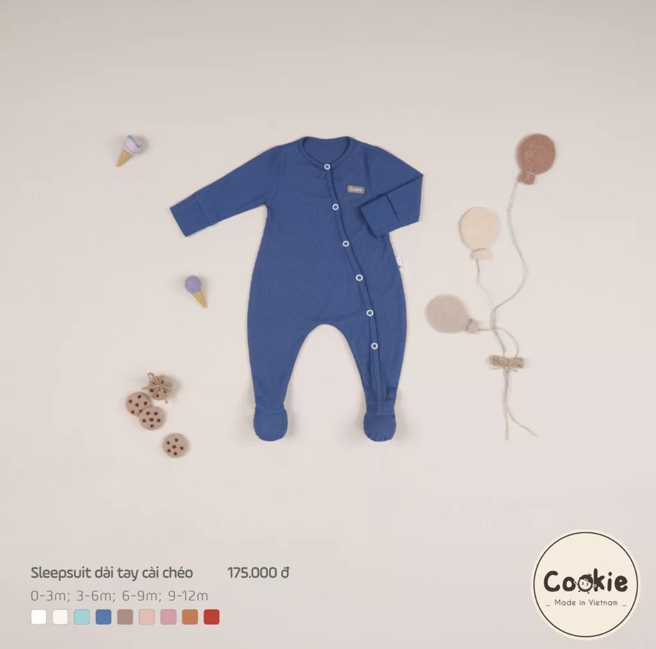 Sleepsuit cài chéo liền tất COOKIE_thumbnail_5