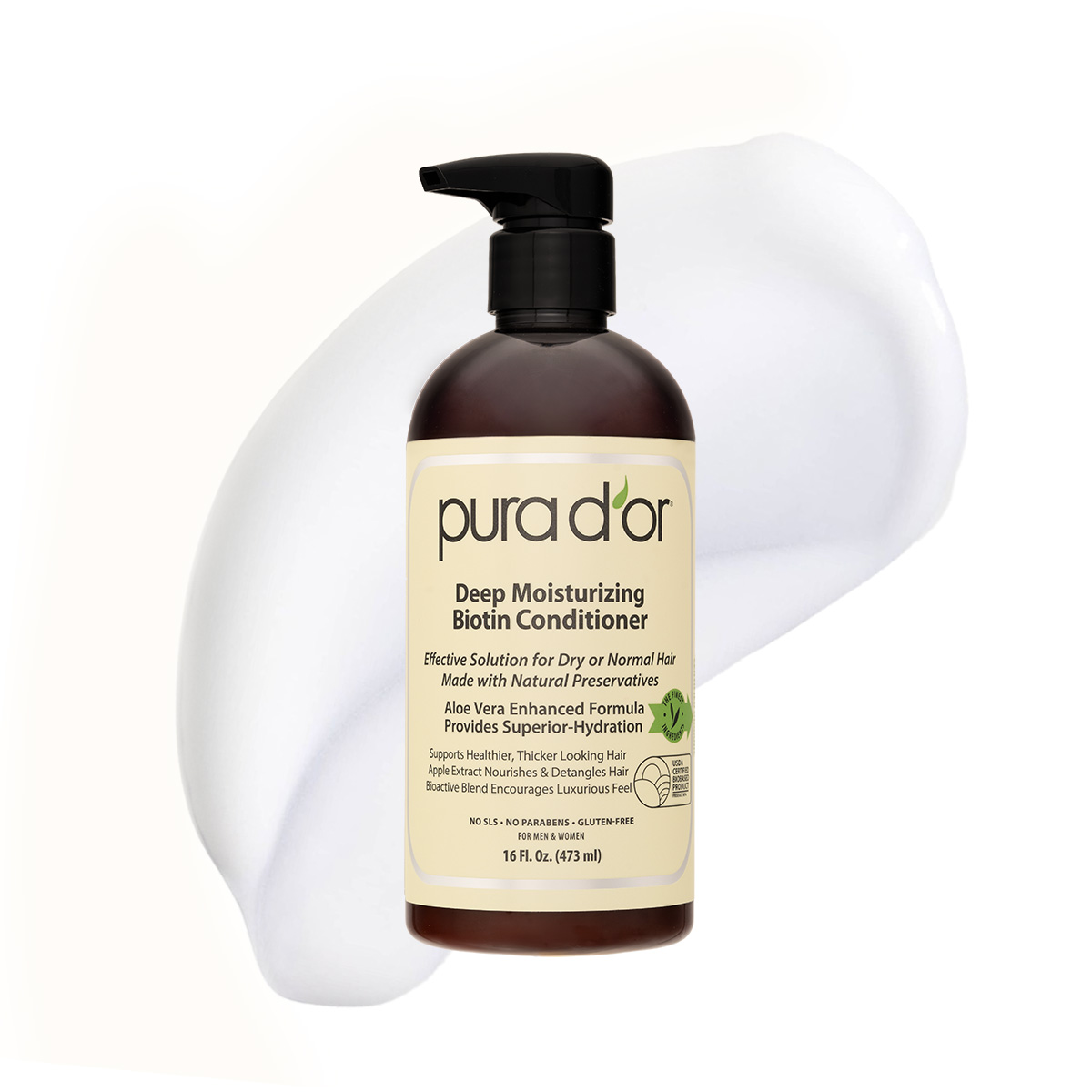 Dầu xả Biotin PURA D'OR giúp phục hồi và dưỡng ẩm chuyên sâu 473ml