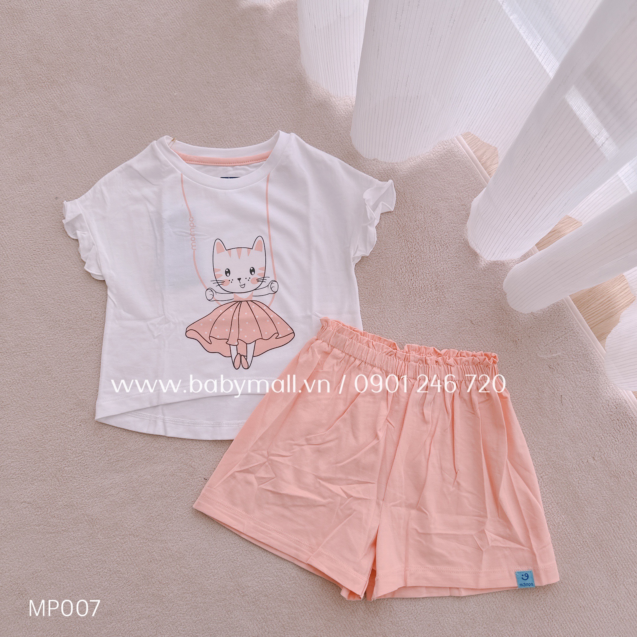 SALE (KO ĐỔI TRẢ)-  Bộ Kids cộc bé gái Mompa_thumbnail_1