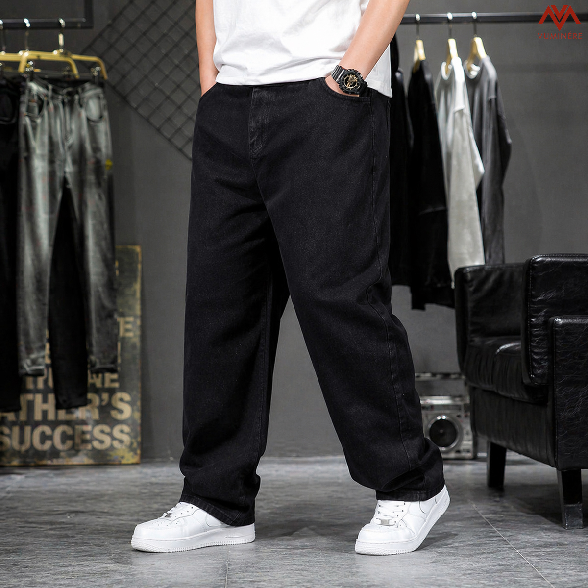 Quần Jeans nam VUMINÉRE - Wide Leg Jeans Form suông ống rộng