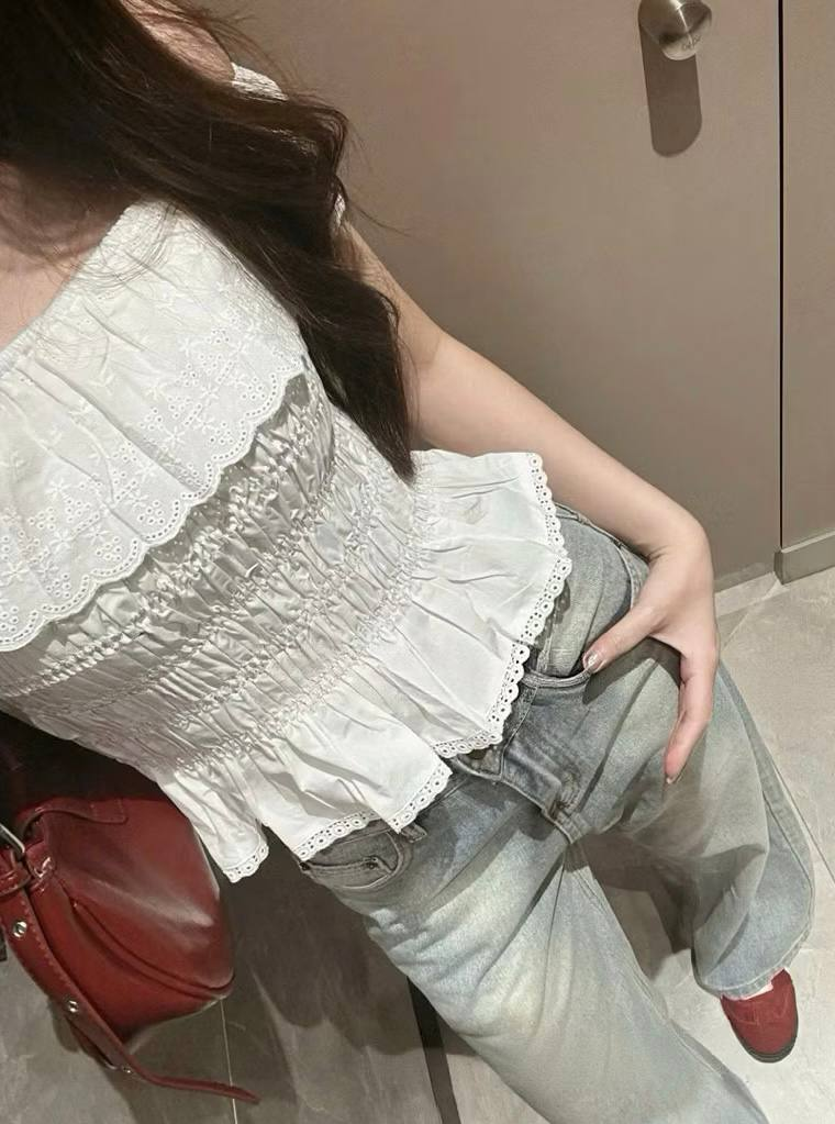 Áo Kiểu Nữ Thiết Kế trễ vai viền ren nhún eo 002.2668 (C) (0687)_thumbnail_4