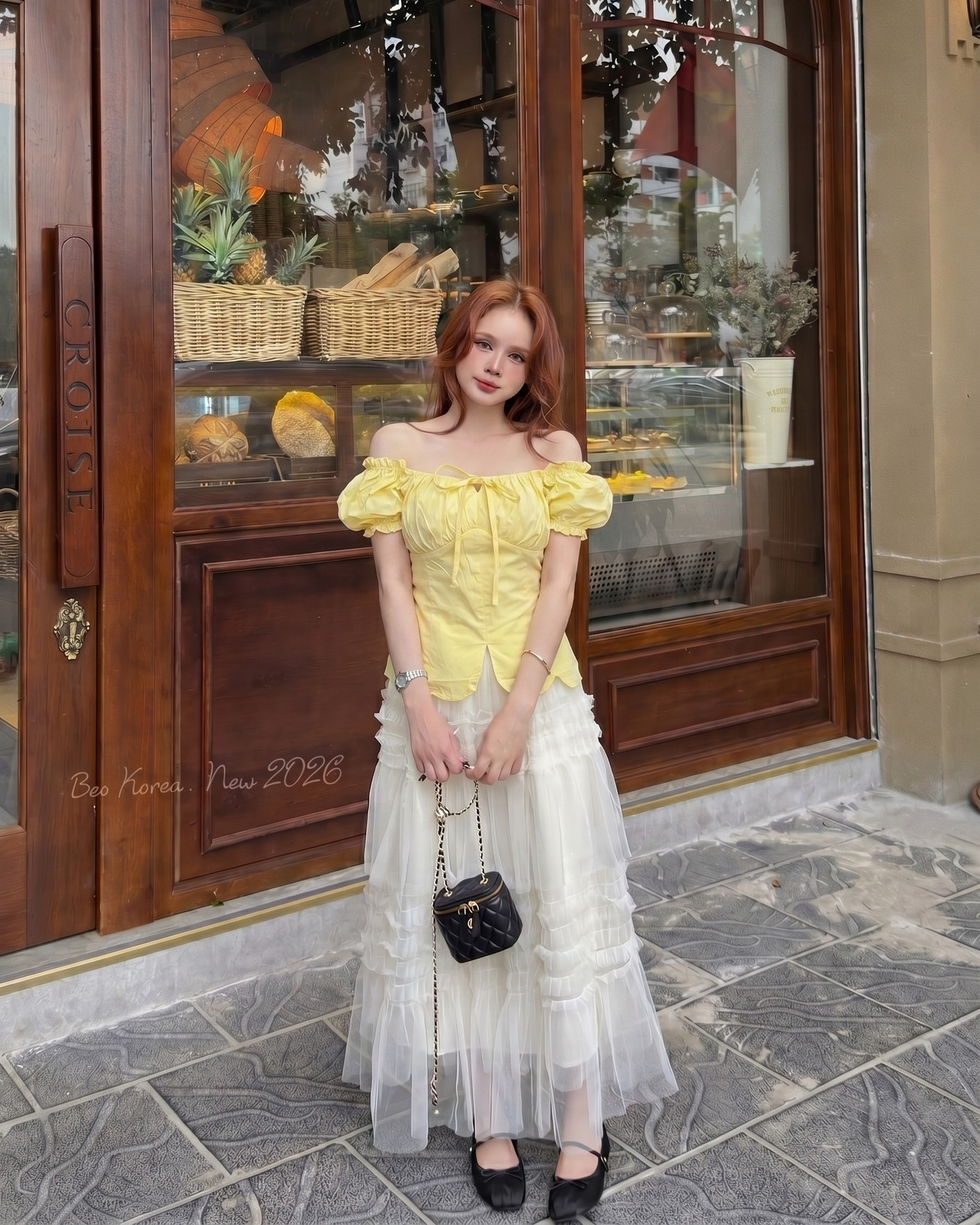 Áo Kiểu Nữ Tay Ngắn chít li nhún ngực xẻ giữa AH.6189 (C) (0687) - Freesize_thumbnail_1