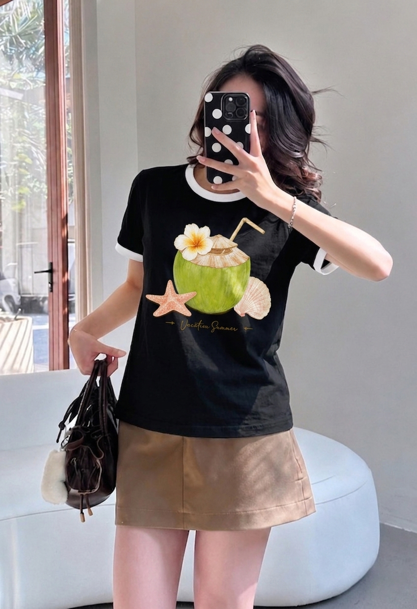 Áo thun cotton BBT COCONUT Underthinker