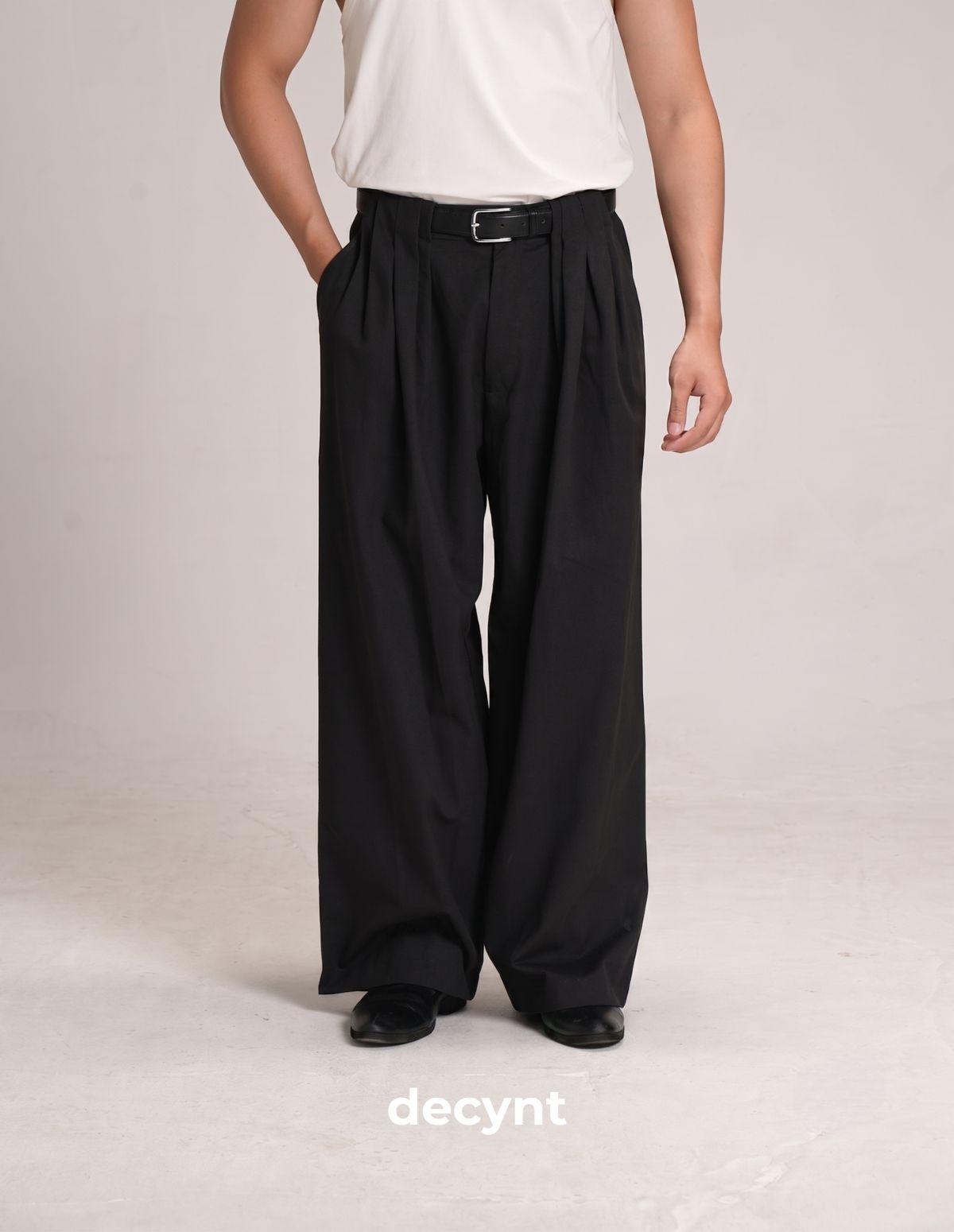Decynt Pants 01 - Quần suông xếp ly chất liệu 100% cotton 350gsm_thumbnail_4