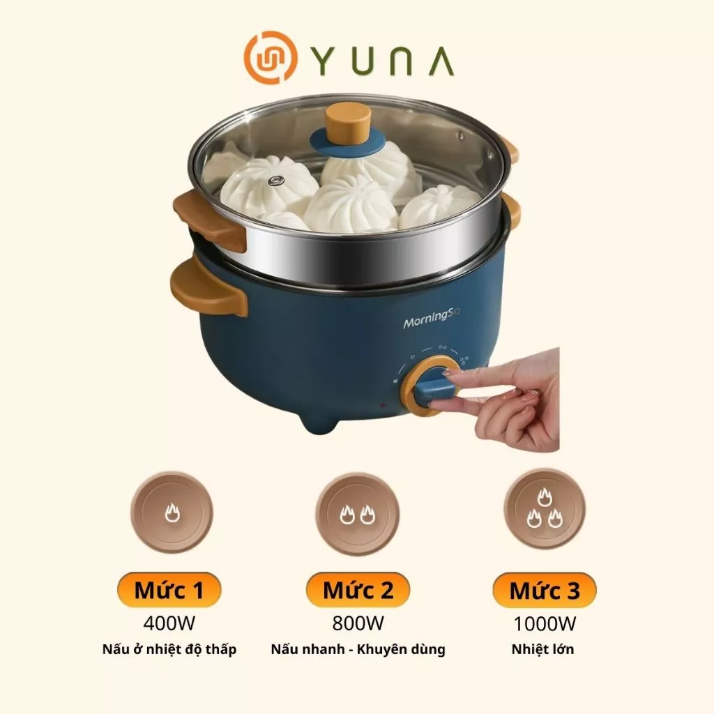 [LOẠI 1] Nồi Lẩu Điện Đa Năng Bếp Điện Thông Minh Công Suất Lớn 1000W Vỏ Nhựa Chống Nóng, Bỏng Lòng Tráng Men Chống Dính_thumbnail_1