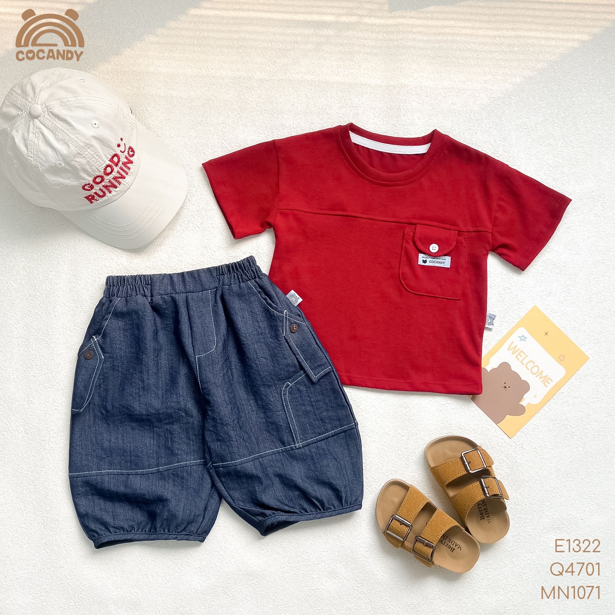 Quần lửng XANH DENIM viền chỉ ống bom