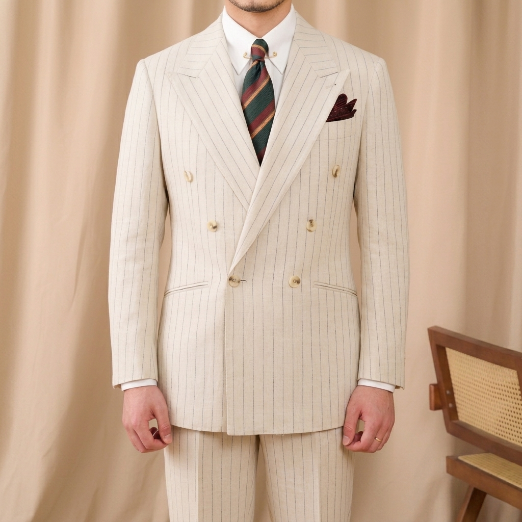 Bộ Suit Portofino Sọc Ivory