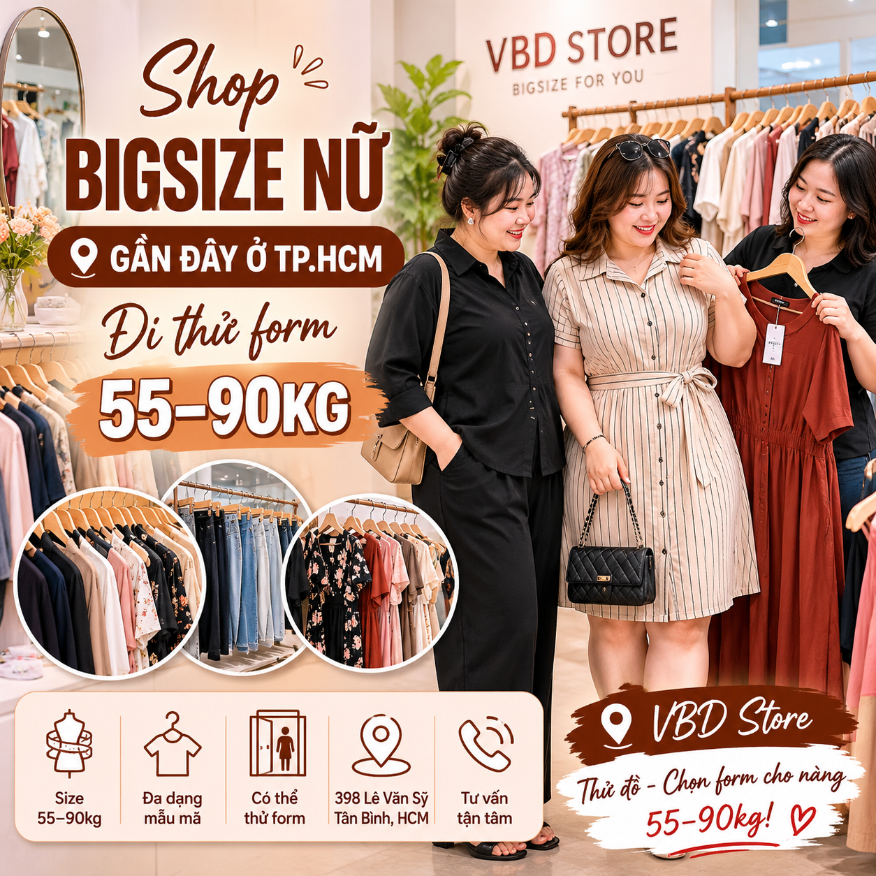 Shop Đồ Bigsize Nữ Gần Đây TP.HCM Cho Nàng 55–90kg