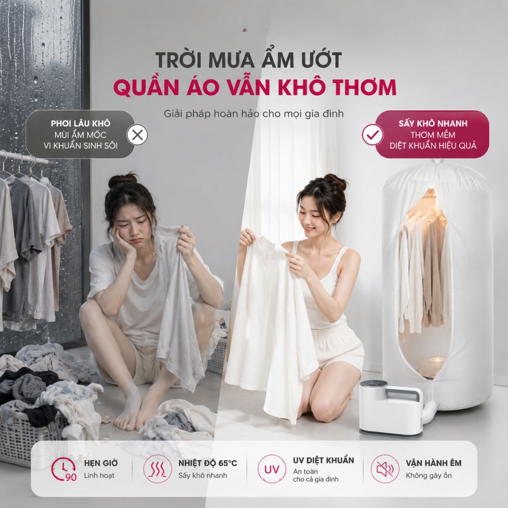 Máy sấy giày diệt khuẩn, khủ mùi hôi quần áo Kachi MK308_thumbnail_2
