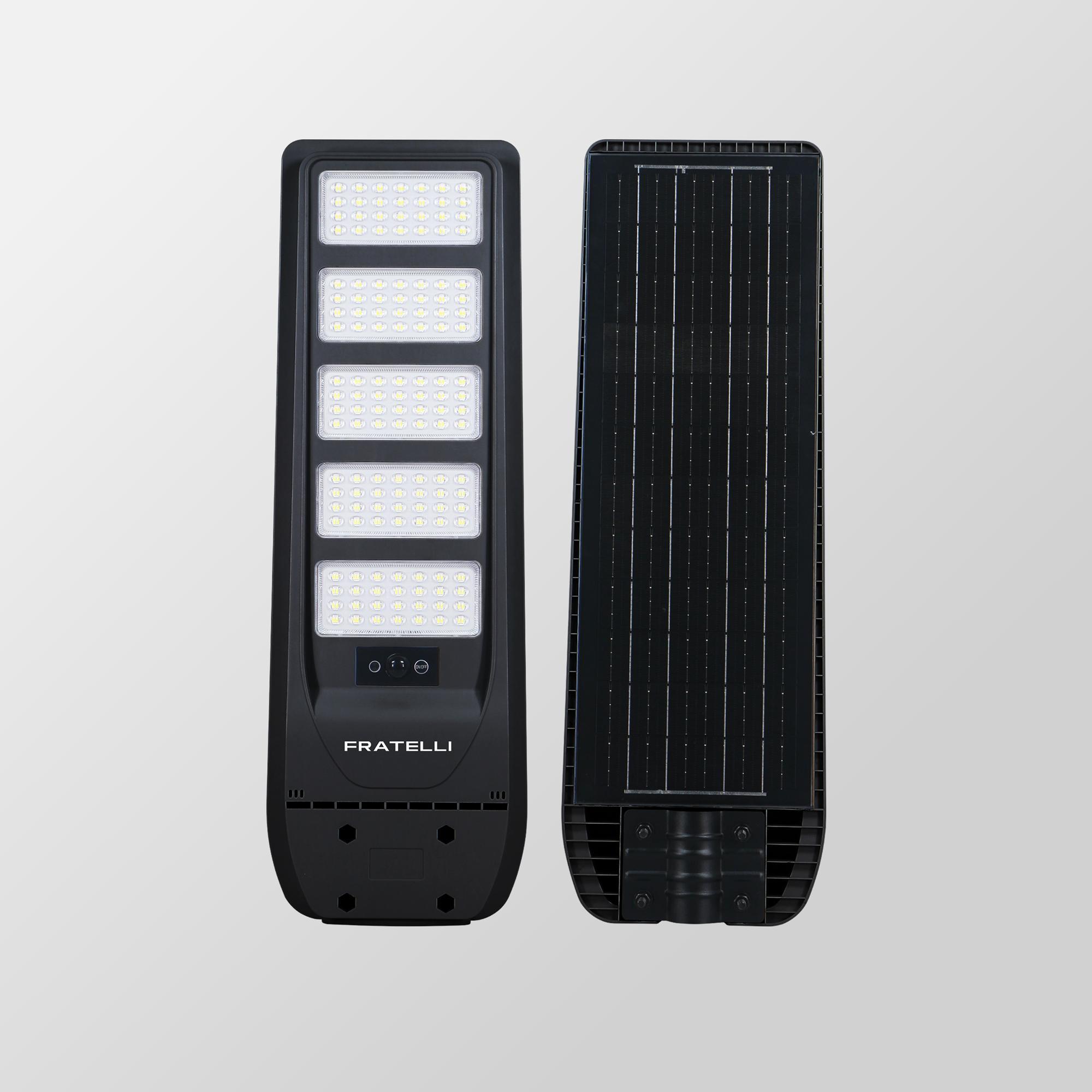 Đèn đường năng lượng mặt trời Fratelli FTRES 300W 200W IP66 siêu sáng chống nước đèn solar ngoài trời chính hãng