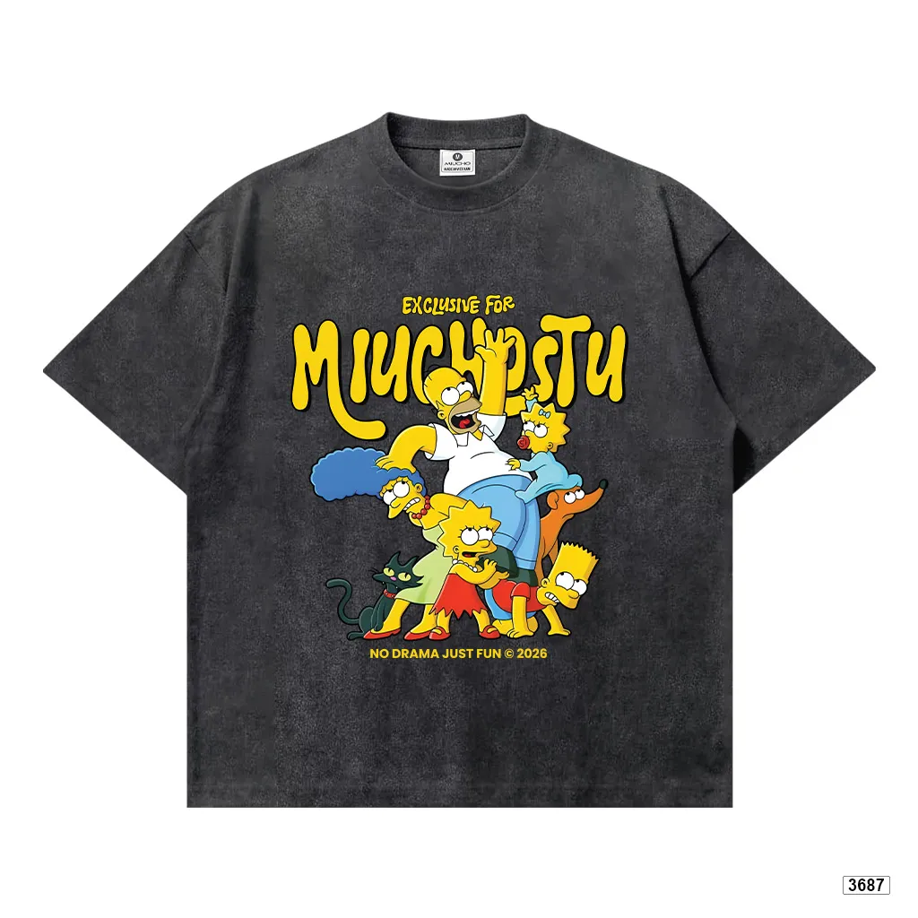 Áo thun nam nữ form boxy Gia đình Simpsonn Miucho 3687_thumbnail_0