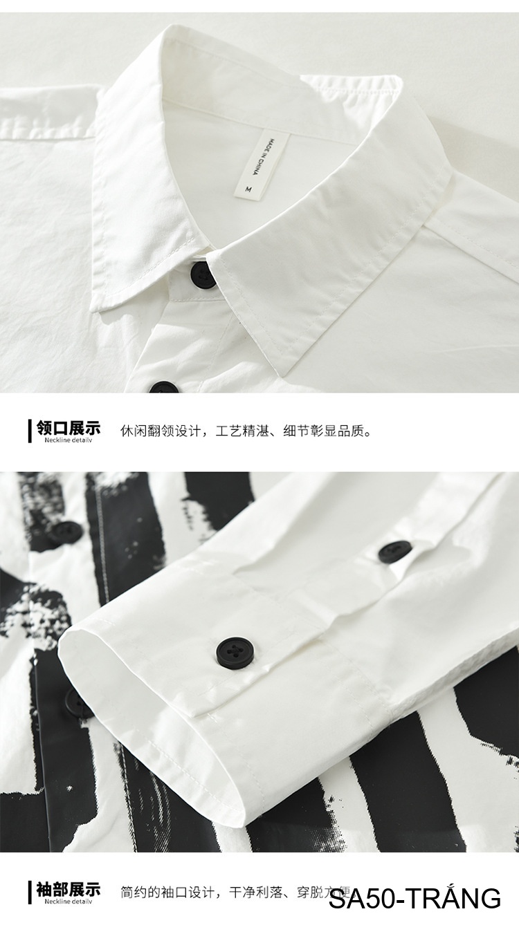 SA50 - Áo Sơ Mi Nam Dài Tay In Chữ Phong Cách Nhật Bản, Chất Cotton Mềm Mại, Phù Hợp Mặc Hàng Ngày_thumbnail_7