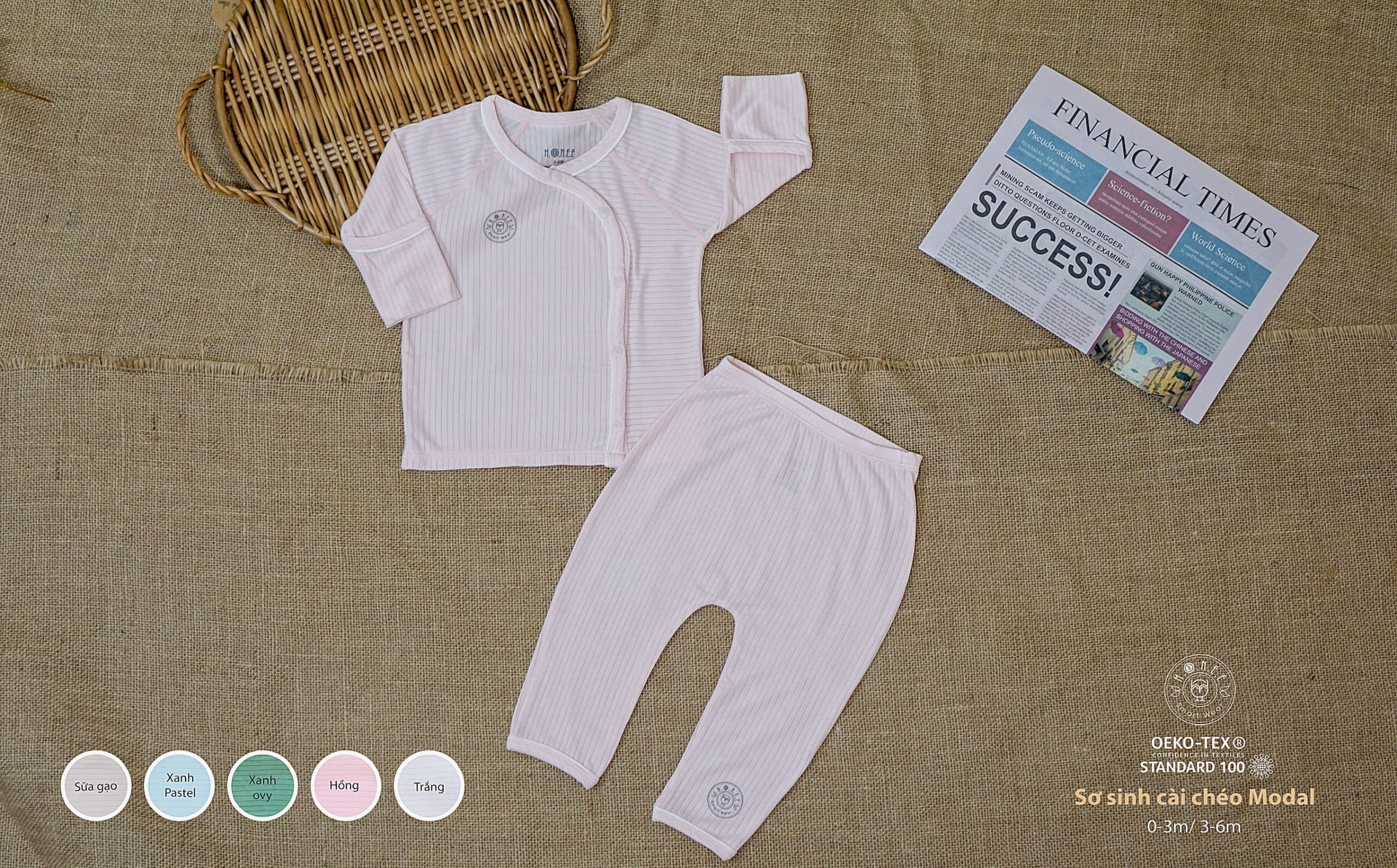 Bộ cài chéo Modal dài tay HRNEE