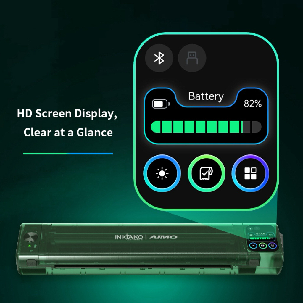 Máy in Aimo InkTako Tattoo Pinter - T08FD Olive - Đập Hộp 🗃️