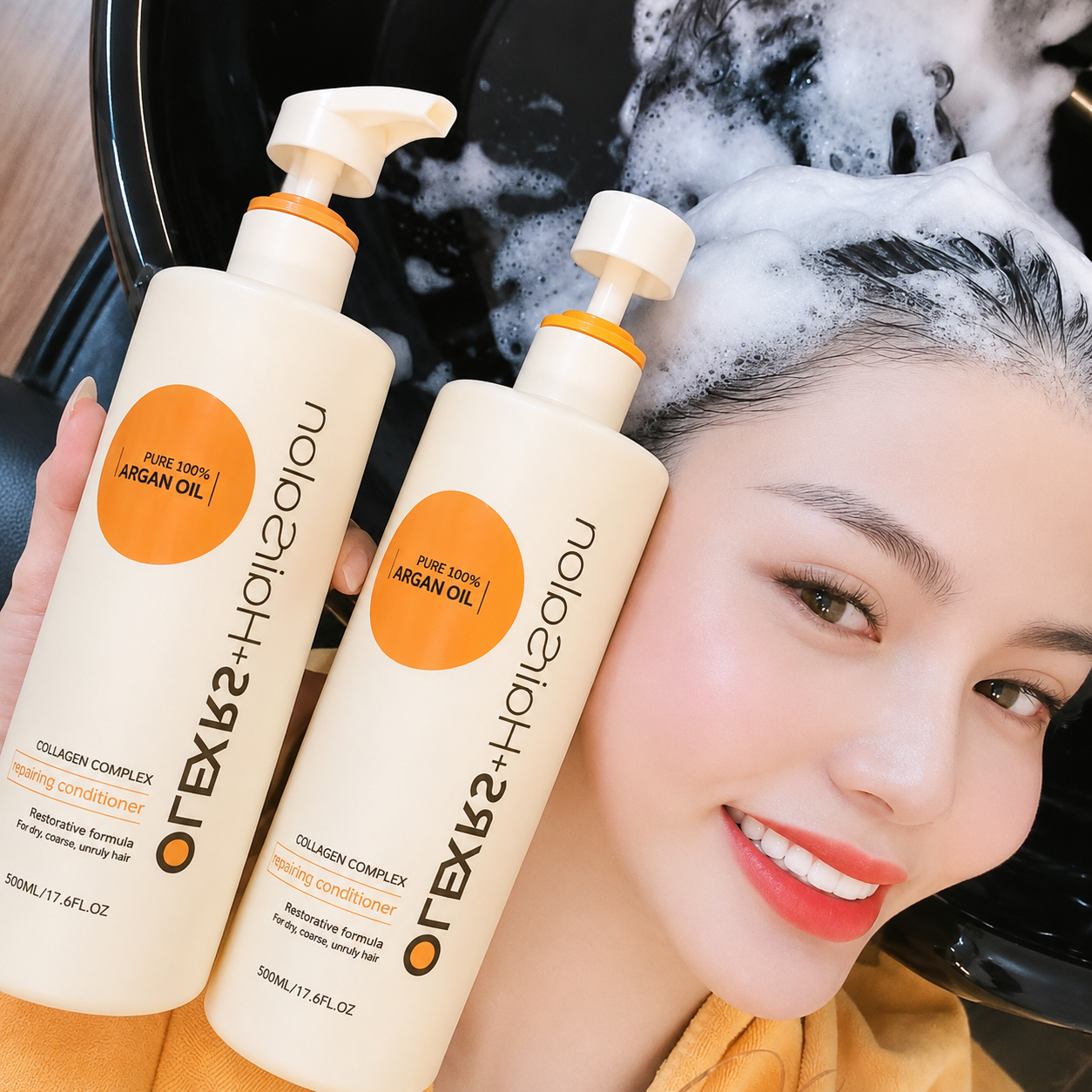 Dầu Gội Argan Oil OLEXRS+ 500ml – Phục Hồi Tóc Hư Tổn