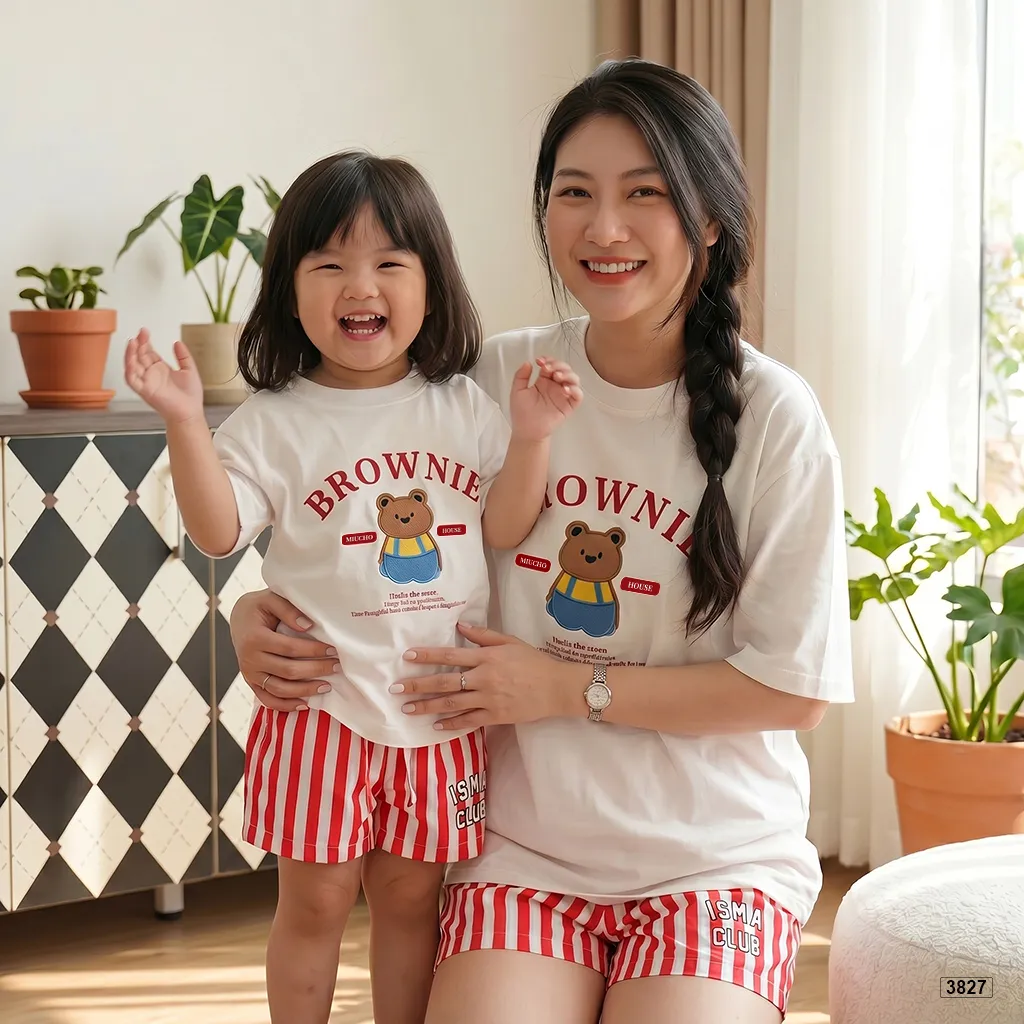 Áo gia đình mẹ và bé hình gấu Browniee siêu đáng yêu Kado 3827_thumbnail_4