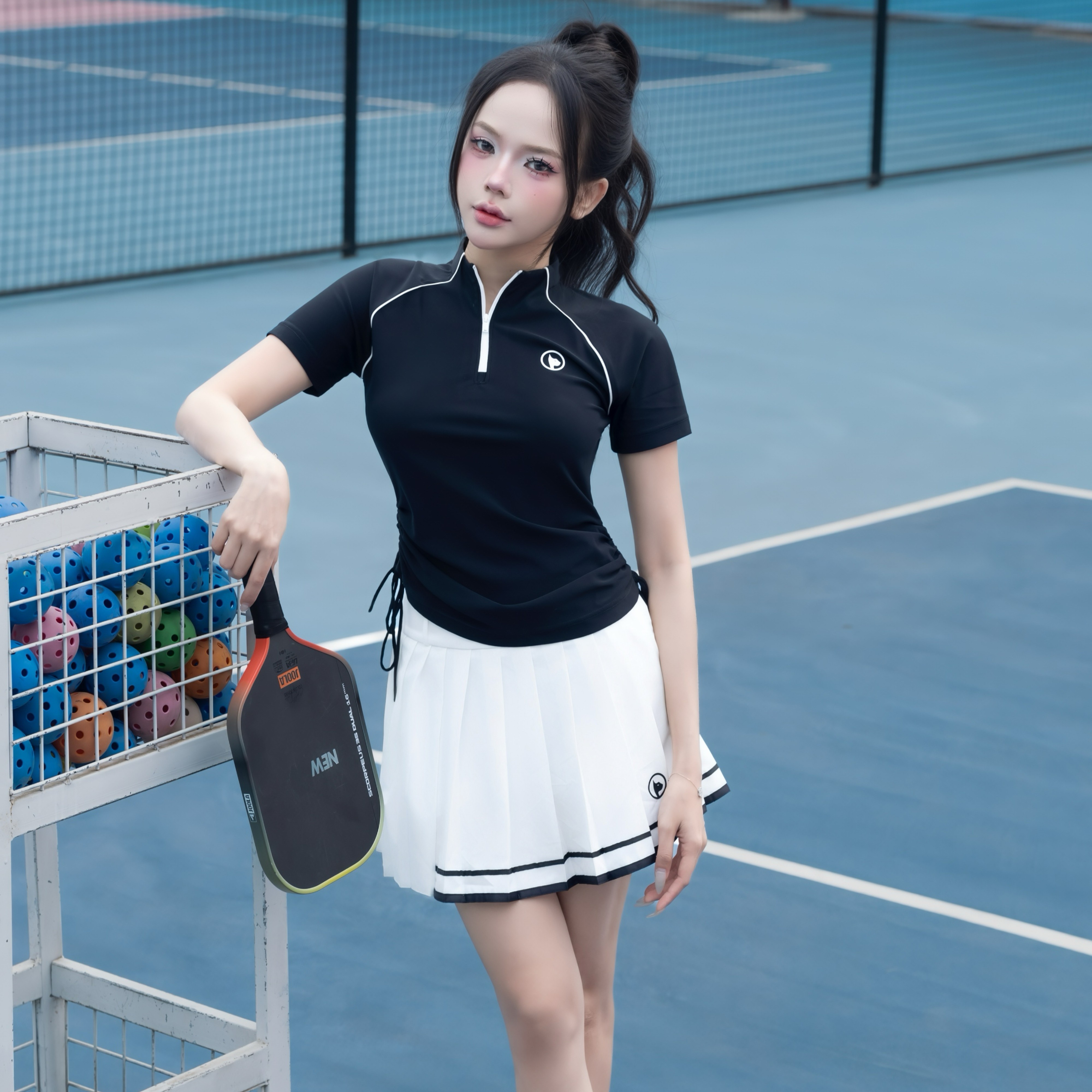 Áo Cổ Trụ Nhún 2 Bên Nữ