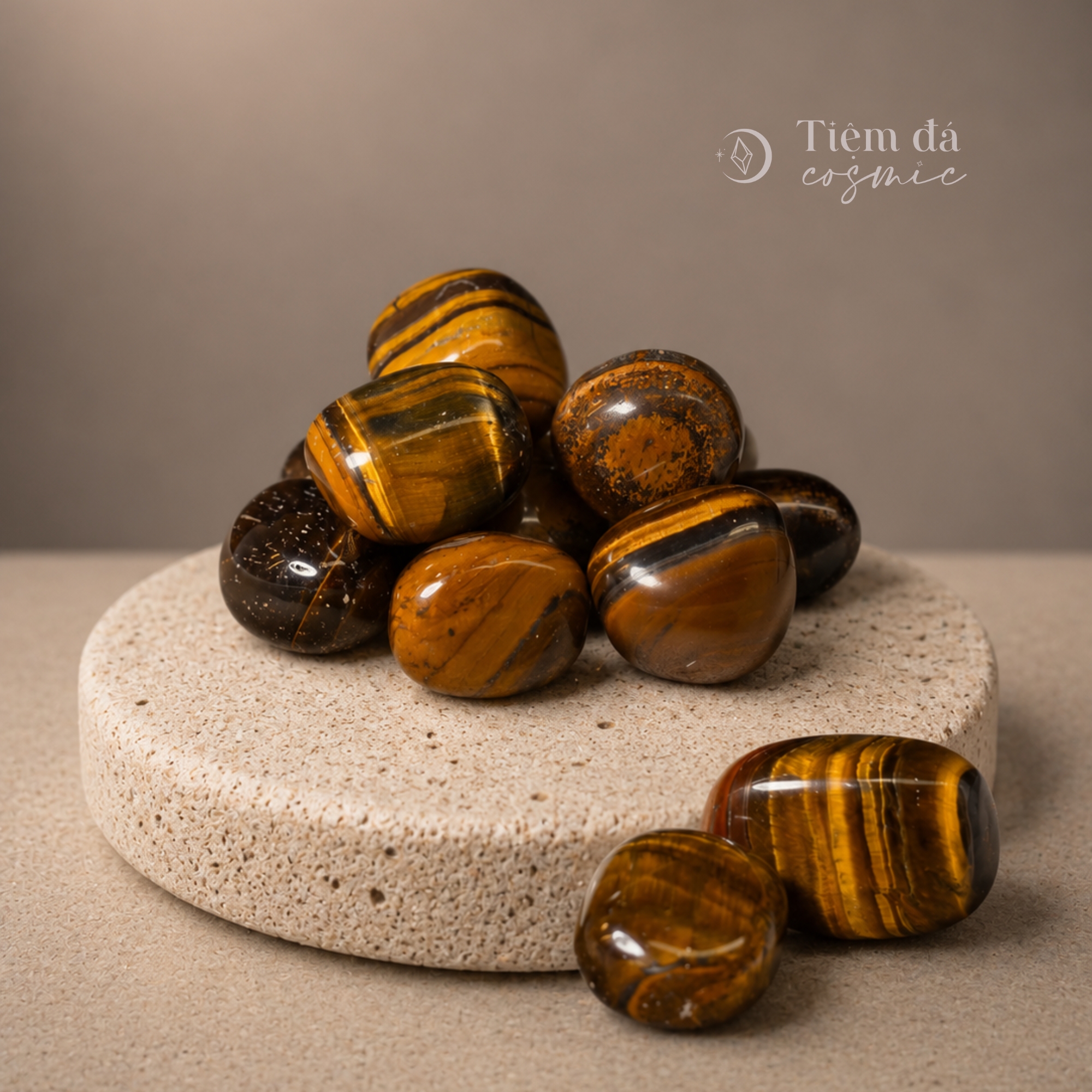Đá cuội đã mài bóng / Tumbled Đá Mắt Hổ Tiger's eye size 2 - 3 cm/viên